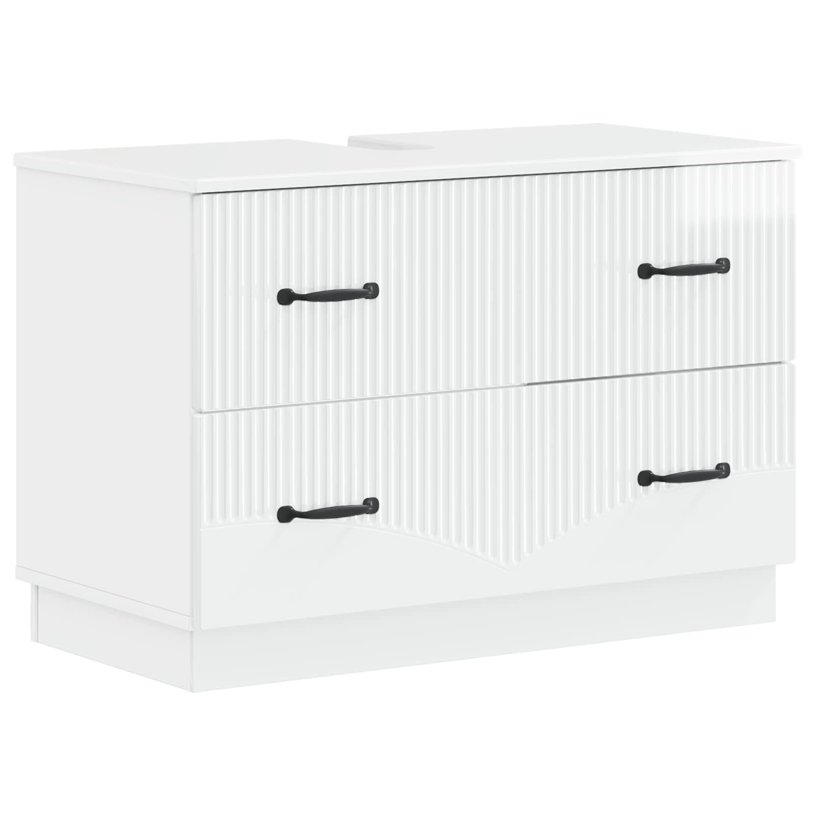 2-delige Badkamerkast Set HOORN Hoogglans Wit Bewerkt hout is nu te koop bij PeponiXL, paradijselijk wonen!