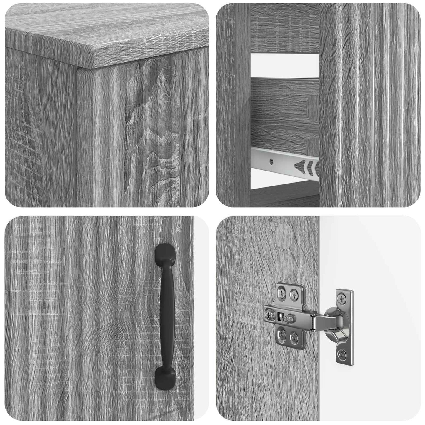 2-delige Badkamerkast Set HOORN Grijs Sonoma Bewerkt hout is nu te koop bij PeponiXL, paradijselijk wonen!