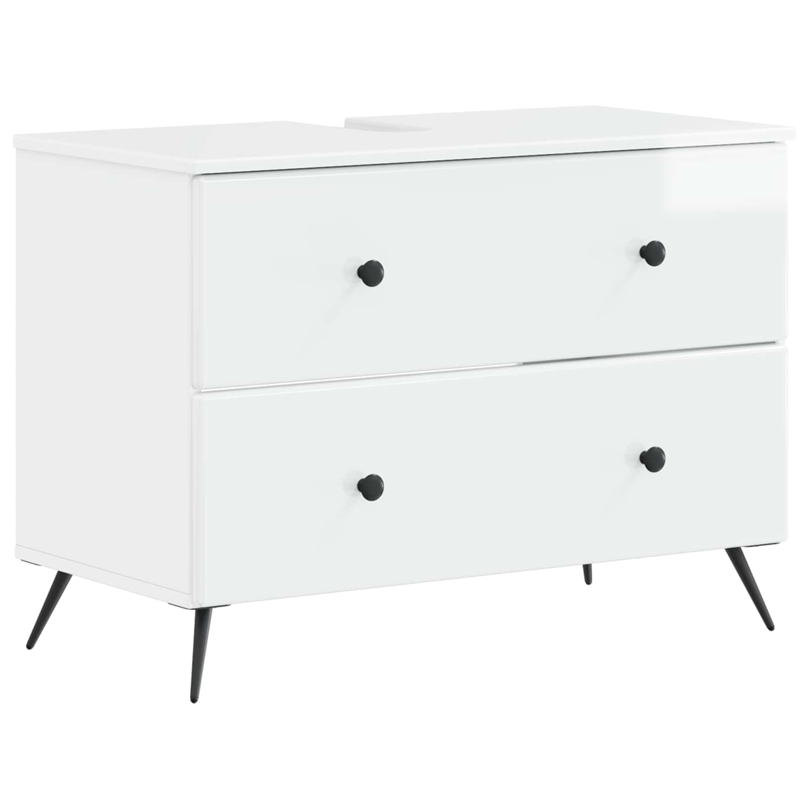 2-delige Badkamerkast Set BREDA Hoogglans Wit Bewerkt hout is nu te koop bij PeponiXL, paradijselijk wonen!