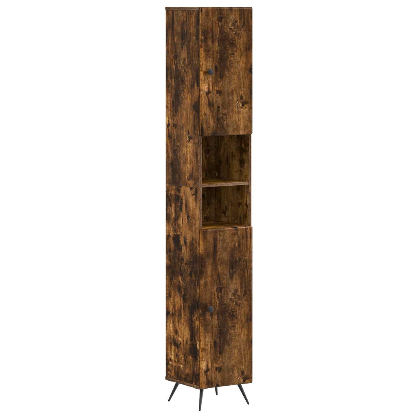 2-delige Badkamerkast Set BREDA Gerookt eiken Bewerkt hout is nu te koop bij PeponiXL, paradijselijk wonen!