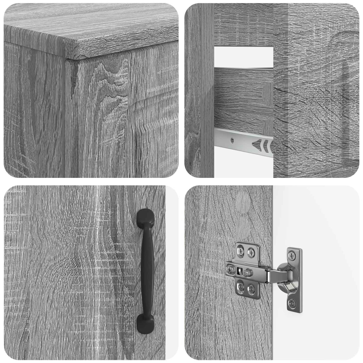 2-delige Badkamerkast Set UTRECHT Grijs Sonoma Bewerkt hout is nu te koop bij PeponiXL, paradijselijk wonen!