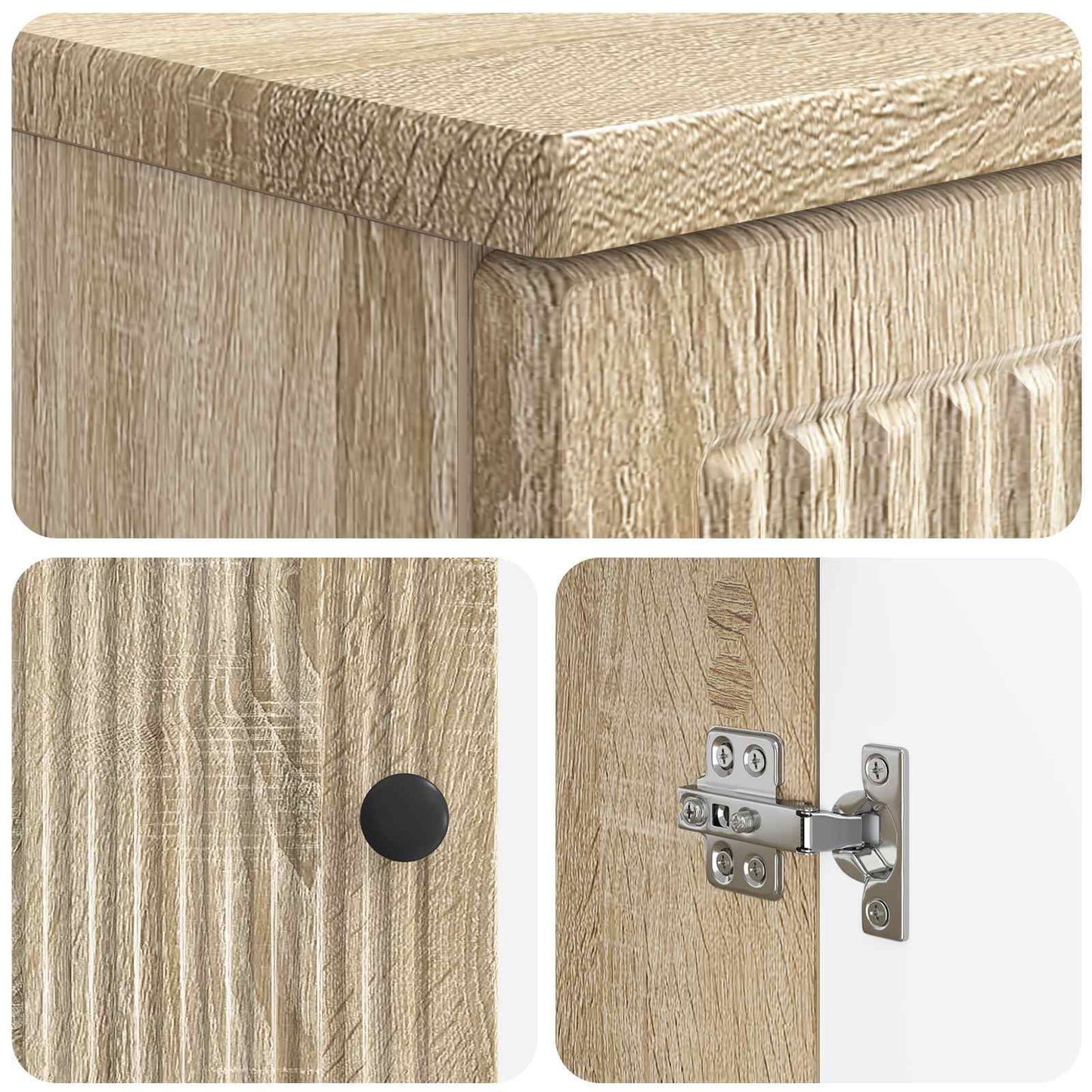 2-delige Badkamerkast Set EDE Sonoma Eiken Bewerkt hout is nu te koop bij PeponiXL, paradijselijk wonen!