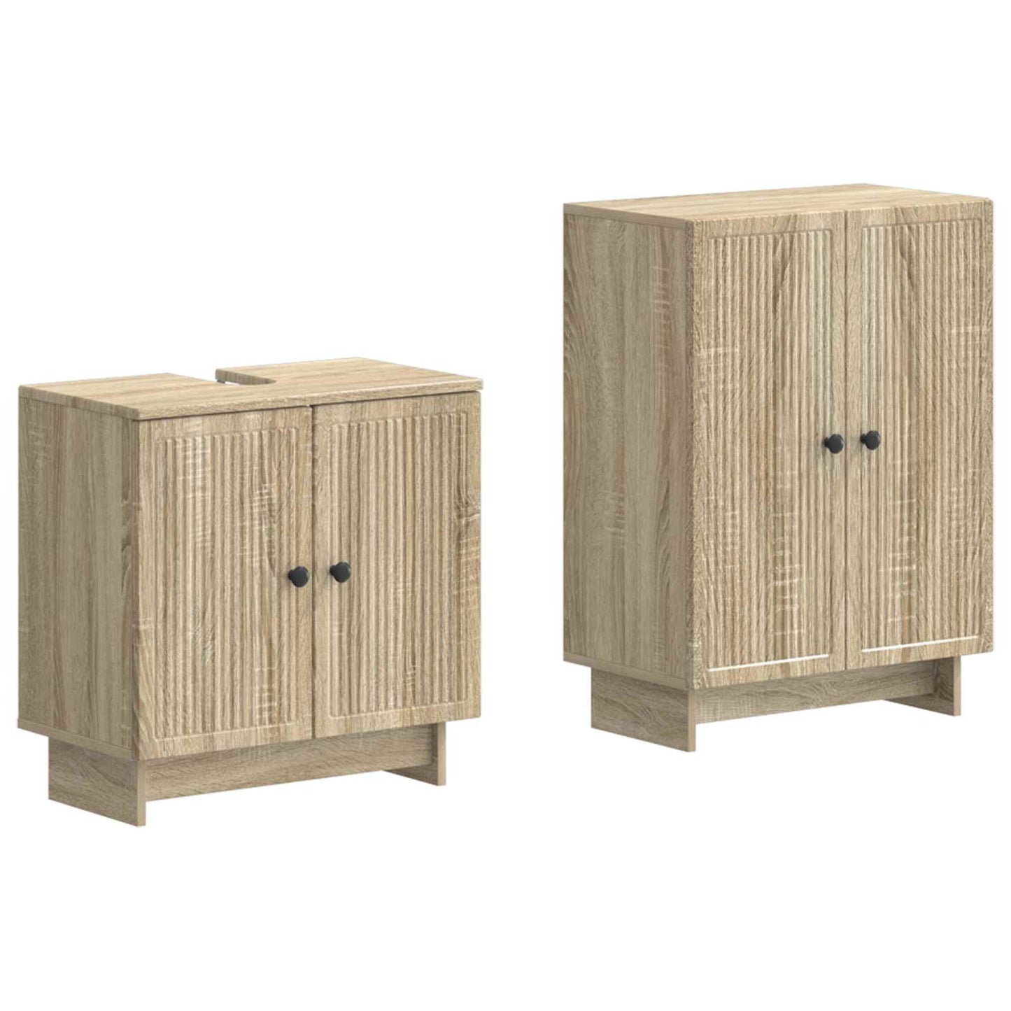 2-delige Badkamerkast Set EDE Sonoma Eiken Bewerkt hout is nu te koop bij PeponiXL, paradijselijk wonen!