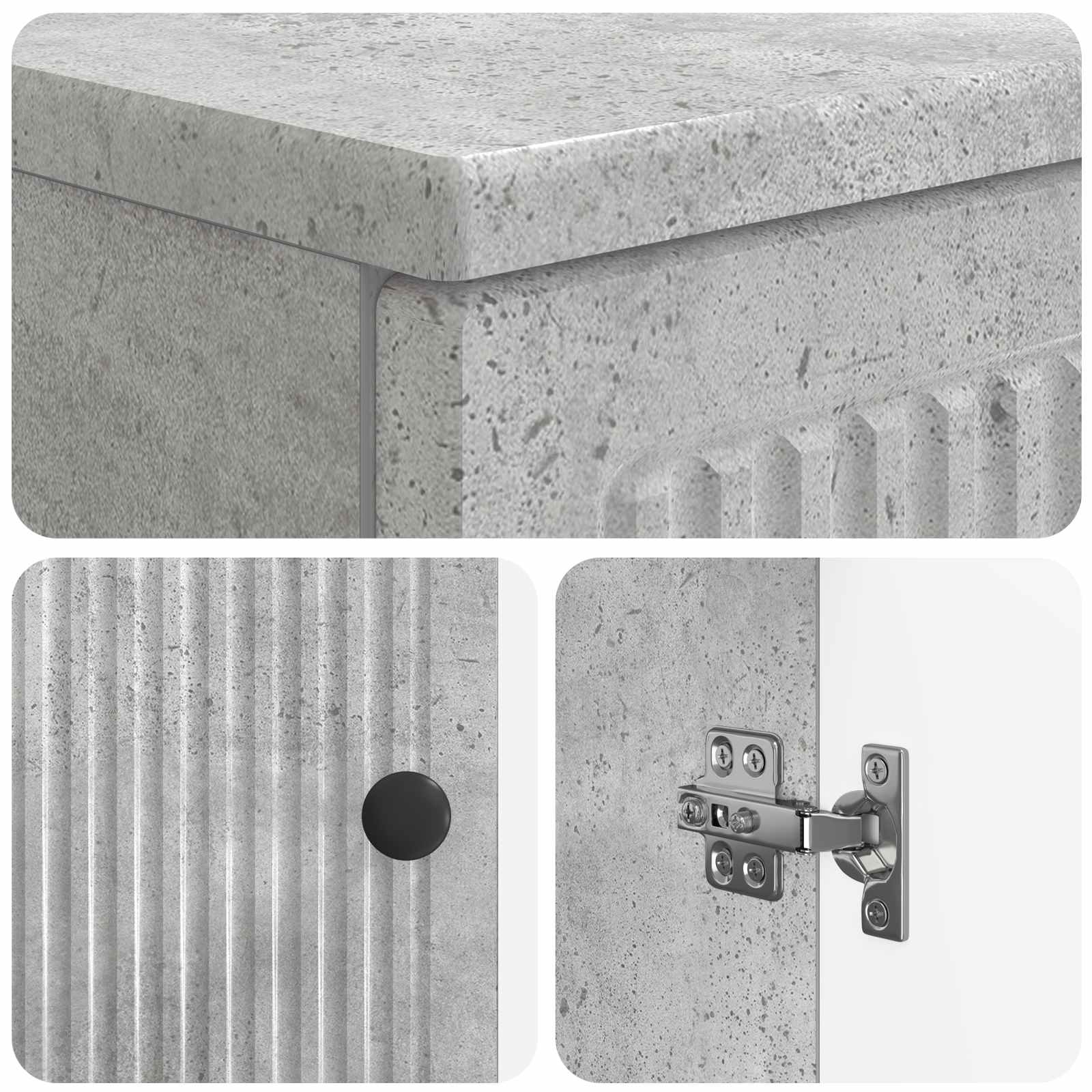 2-delige Badkamerkast Set EDE Betongrijs Bewerkt hout is nu te koop bij PeponiXL, paradijselijk wonen!