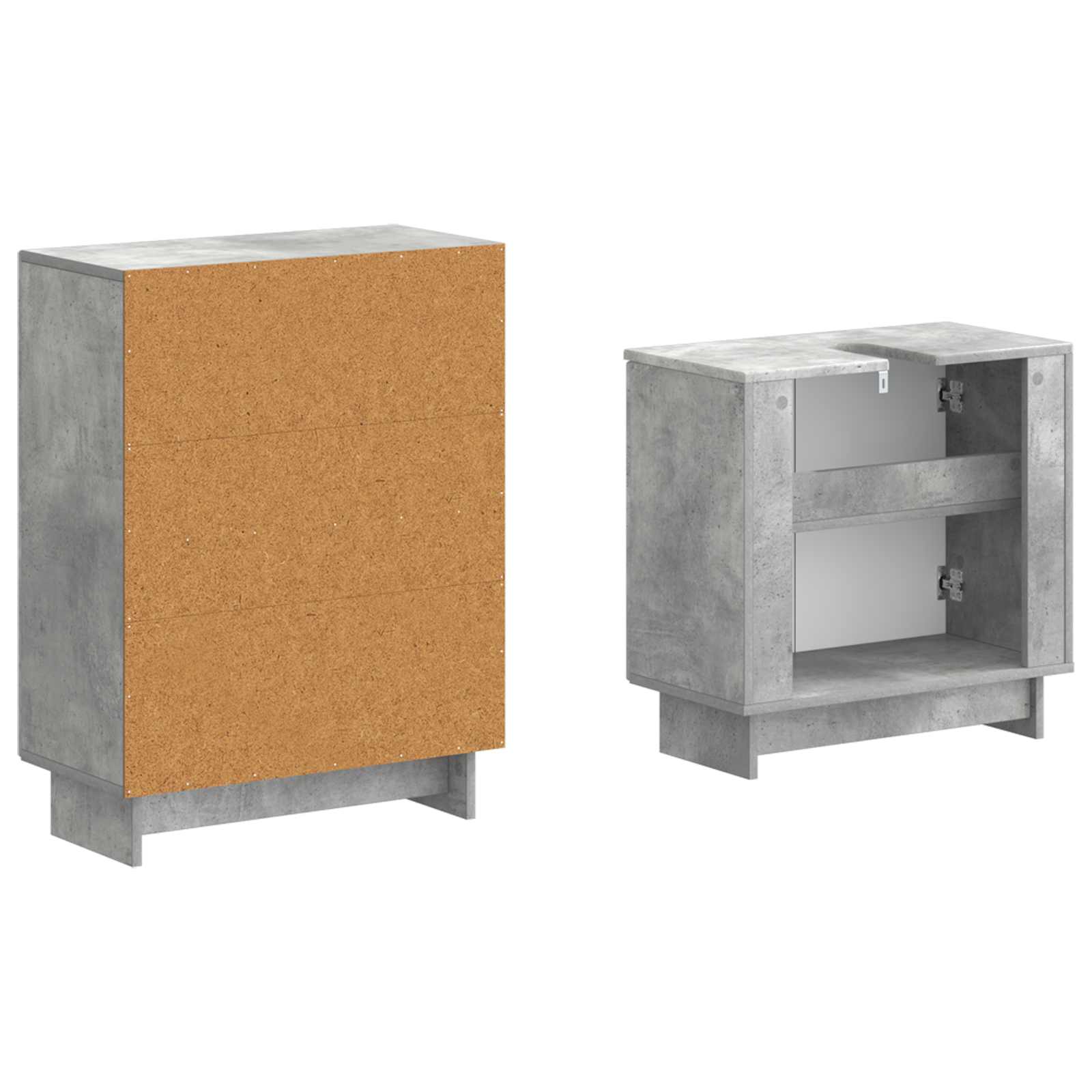 2-delige Badkamerkast Set EDE Betongrijs Bewerkt hout is nu te koop bij PeponiXL, paradijselijk wonen!