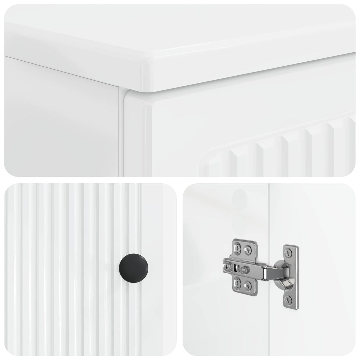 2-delige Badkamerkast Set EDE Hoogglans Wit Bewerkt hout is nu te koop bij PeponiXL, paradijselijk wonen!
