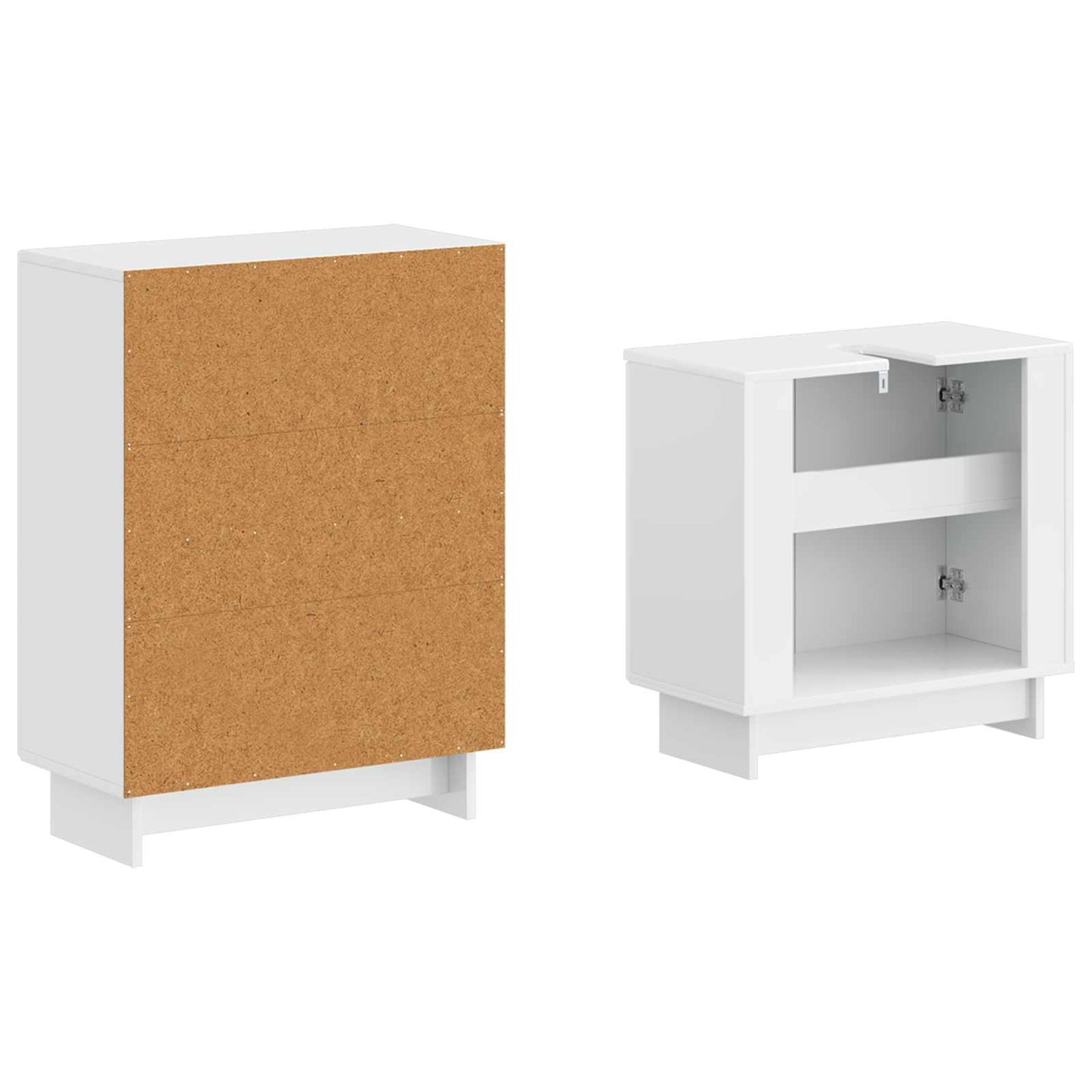 2-delige Badkamerkast Set EDE Hoogglans Wit Bewerkt hout is nu te koop bij PeponiXL, paradijselijk wonen!