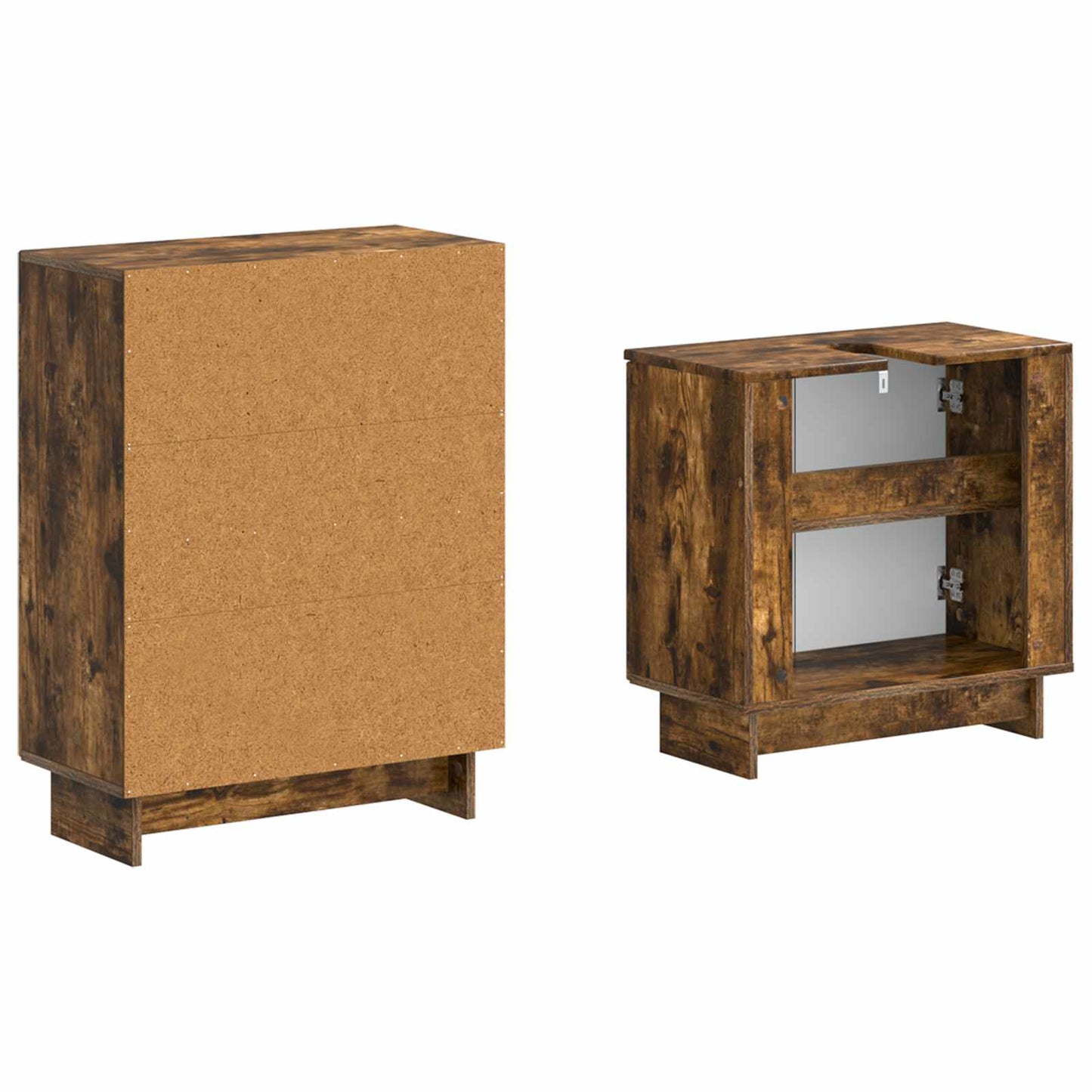 2-delige Badkamerkast Set EDE Gerookt eiken Bewerkt hout is nu te koop bij PeponiXL, paradijselijk wonen!