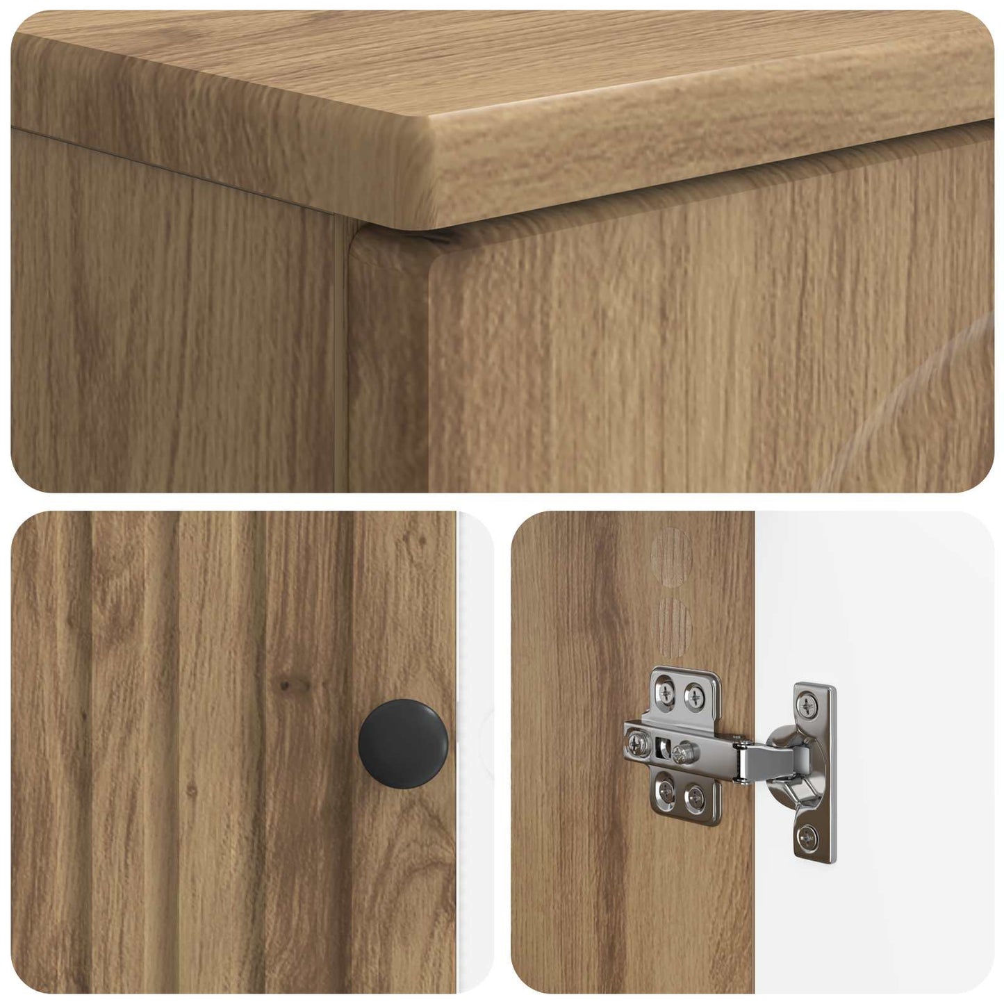2-delige Badkamerkast Set ALKMAAR Artisanaal eiken Bewerkt hout is nu te koop bij PeponiXL, paradijselijk wonen!