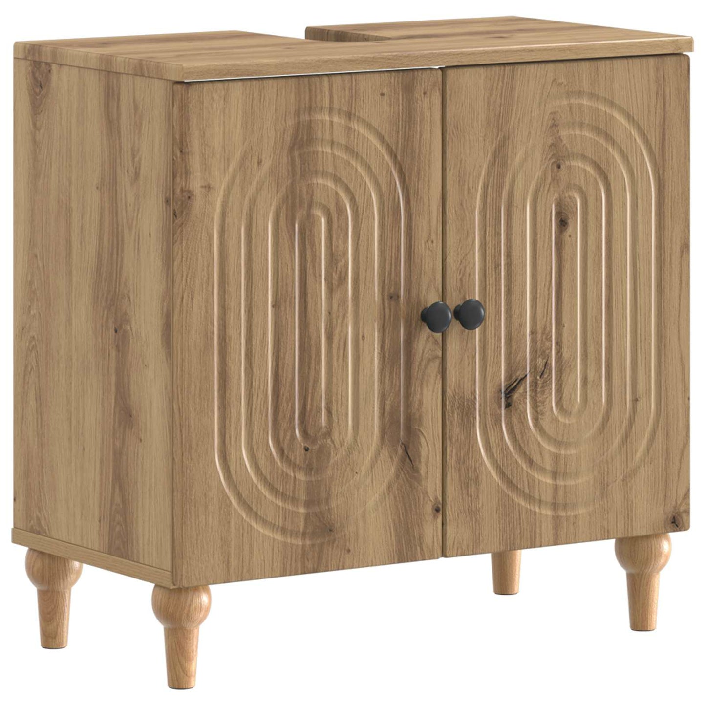 2-delige Badkamerkast Set ALKMAAR Artisanaal eiken Bewerkt hout is nu te koop bij PeponiXL, paradijselijk wonen!