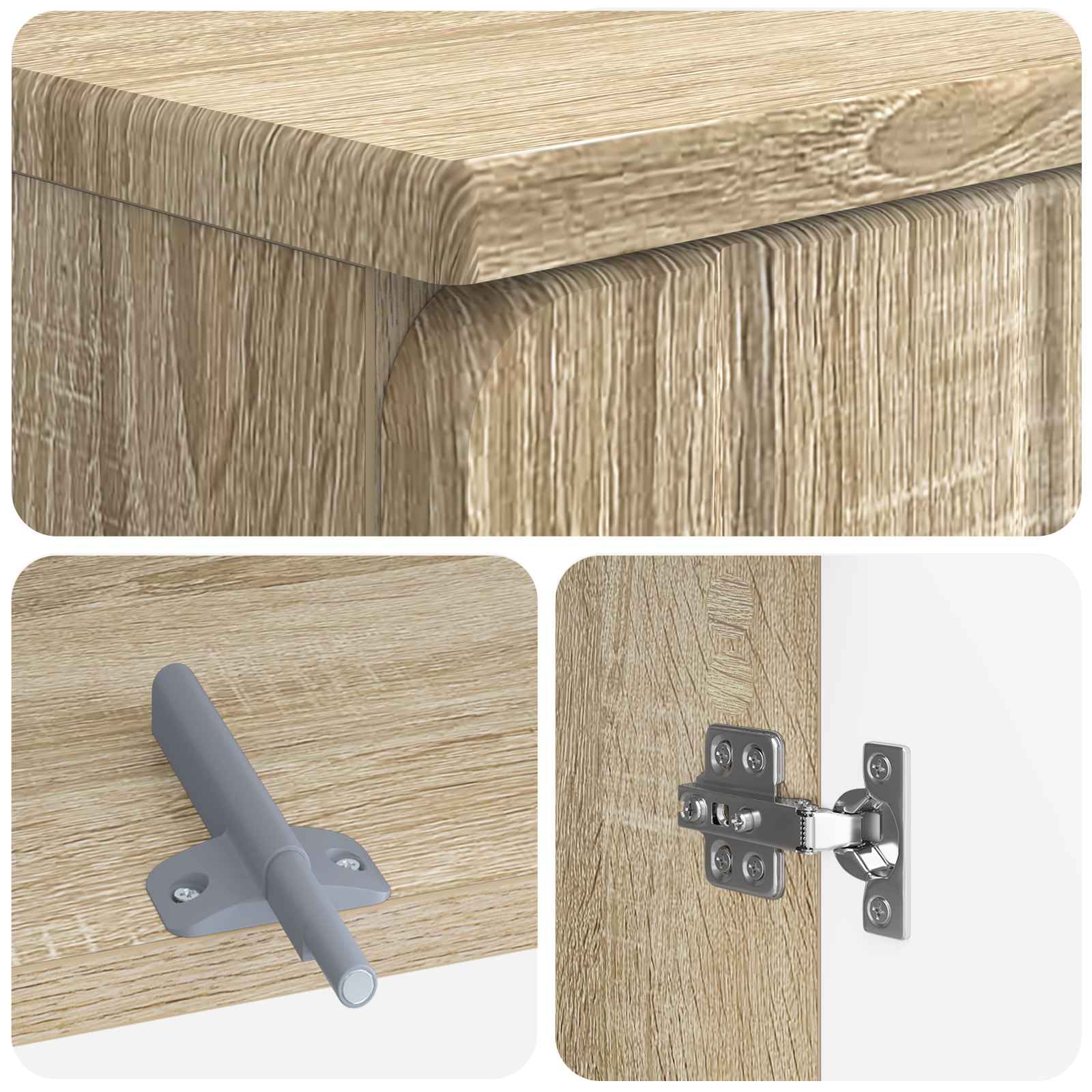 2-delige Badkamerkast Set ZWOLLE Sonoma Eiken Bewerkt hout is nu te koop bij PeponiXL, paradijselijk wonen!