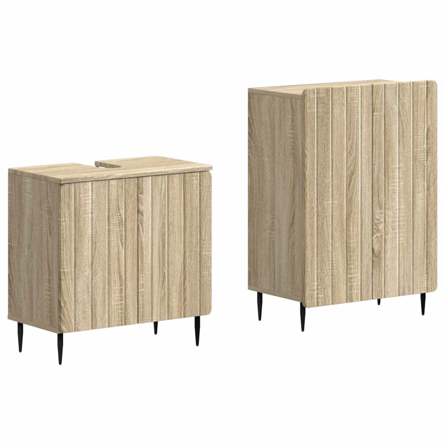 2-delige Badkamerkast Set ZWOLLE Sonoma Eiken Bewerkt hout is nu te koop bij PeponiXL, paradijselijk wonen!