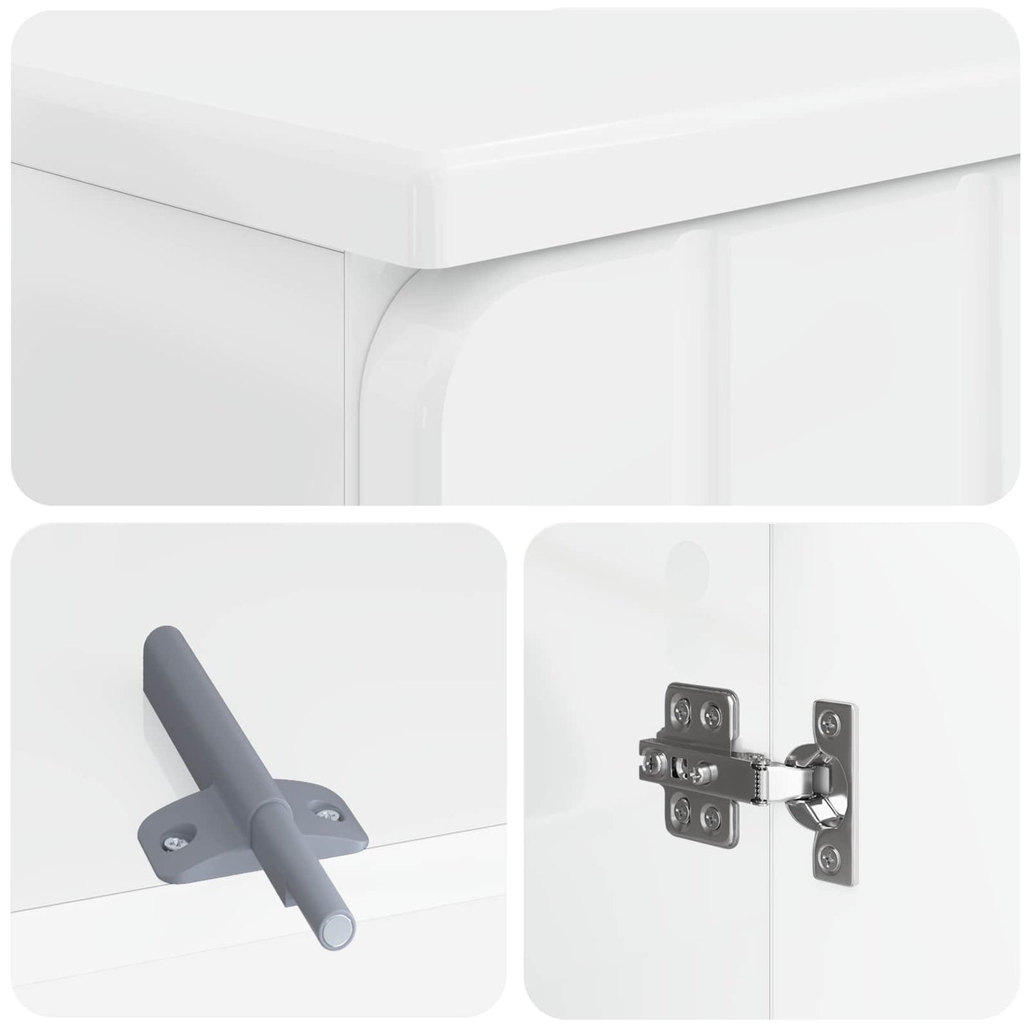 2-delige Badkamerkast Set ZWOLLE Hoogglans Wit Bewerkt hout is nu te koop bij PeponiXL, paradijselijk wonen!