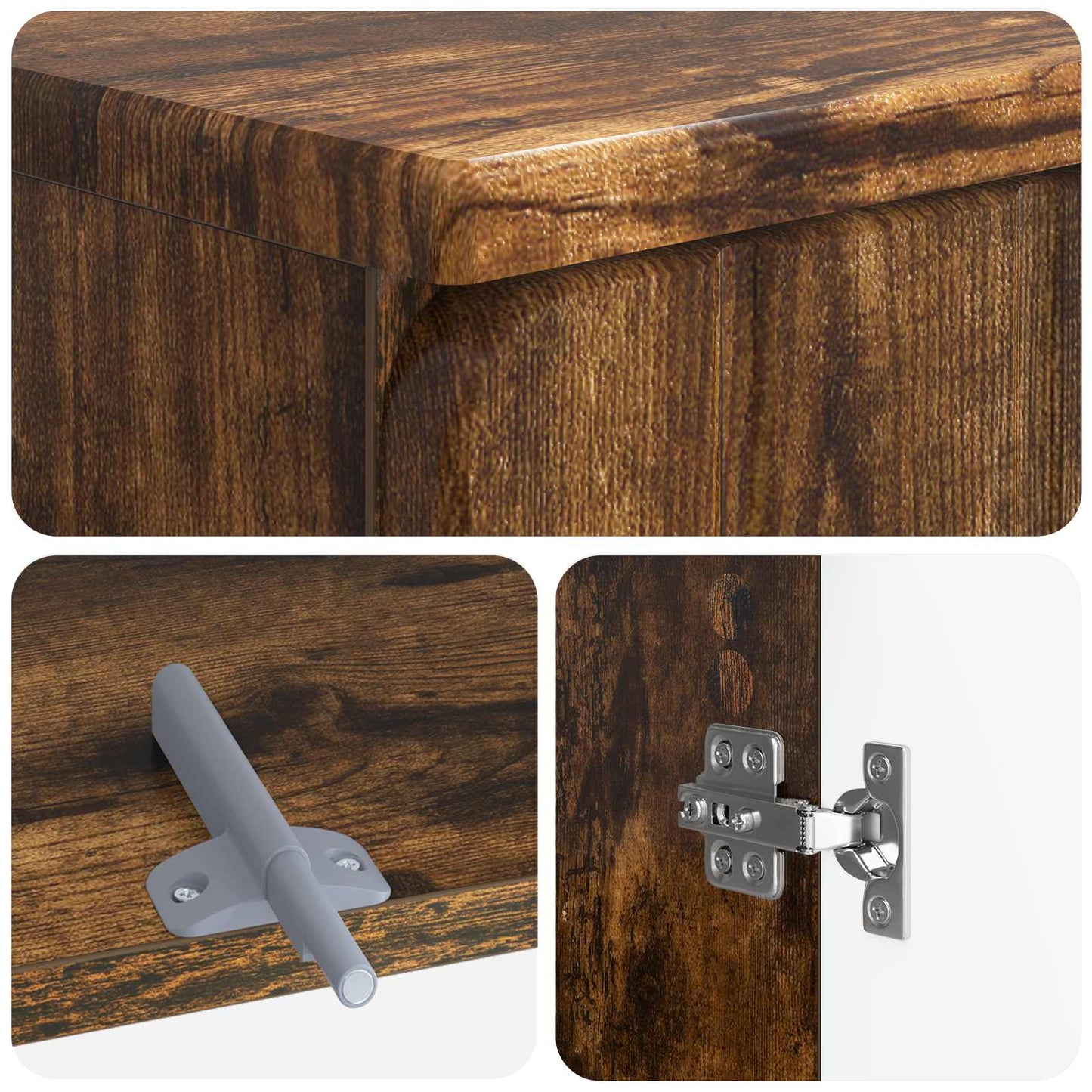 2-delige Badkamerkast Set ZWOLLE Gerookt eiken Bewerkt hout is nu te koop bij PeponiXL, paradijselijk wonen!