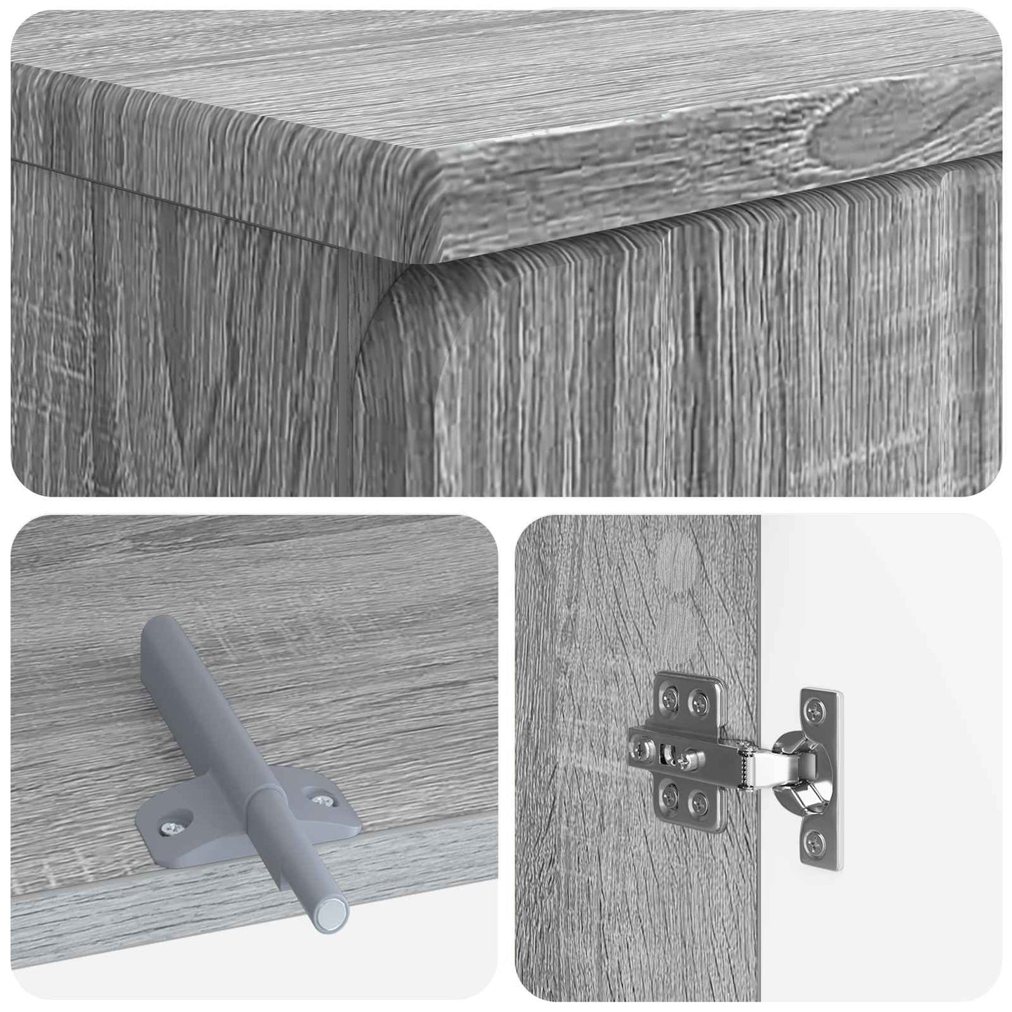 2-delige Badkamerkast Set ZWOLLE Grijs Sonoma Bewerkt hout is nu te koop bij PeponiXL, paradijselijk wonen!