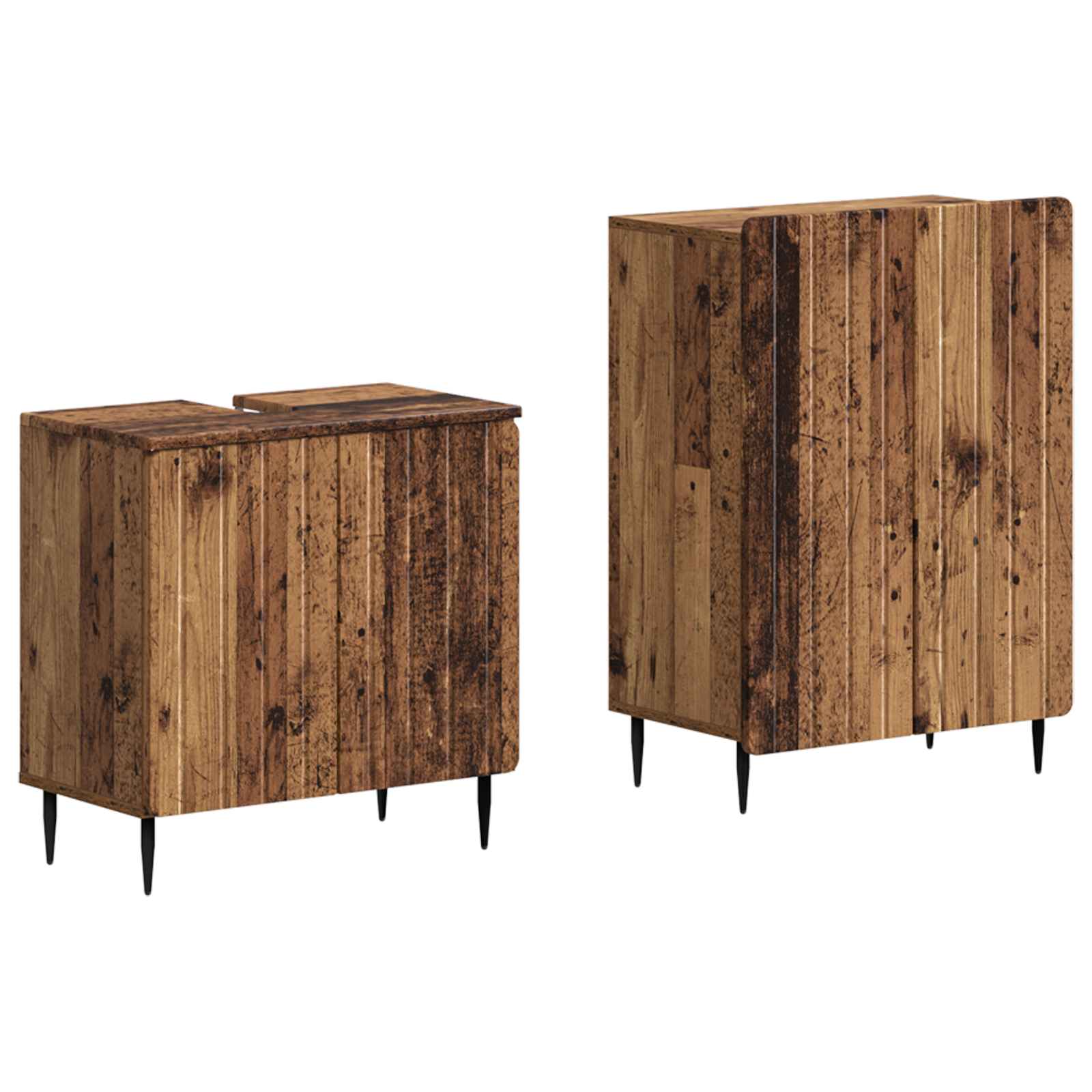 2-delige Badkamerkast Set ZWOLLE Oud hout Bewerkt hout is nu te koop bij PeponiXL, paradijselijk wonen!