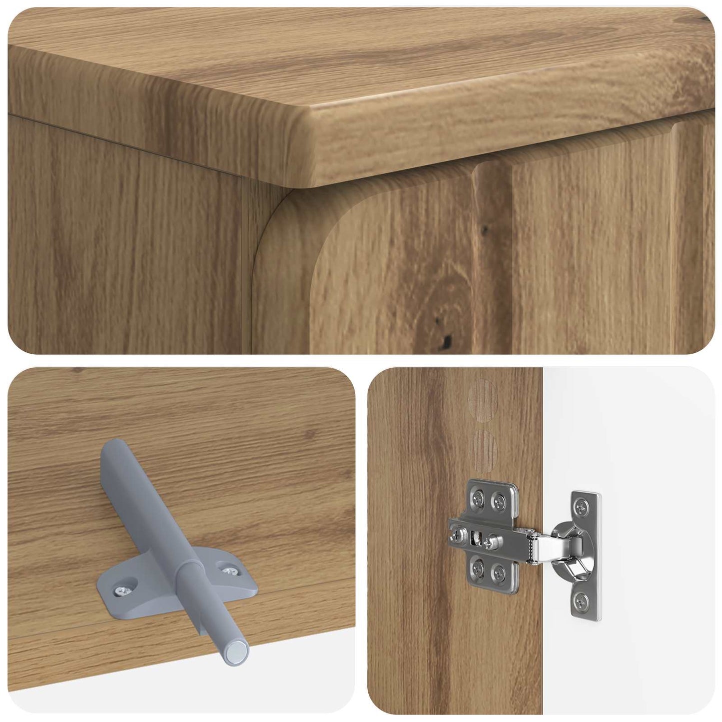 2-delige Badkamerkast Set ZWOLLE Artisanaal eiken Bewerkt hout is nu te koop bij PeponiXL, paradijselijk wonen!