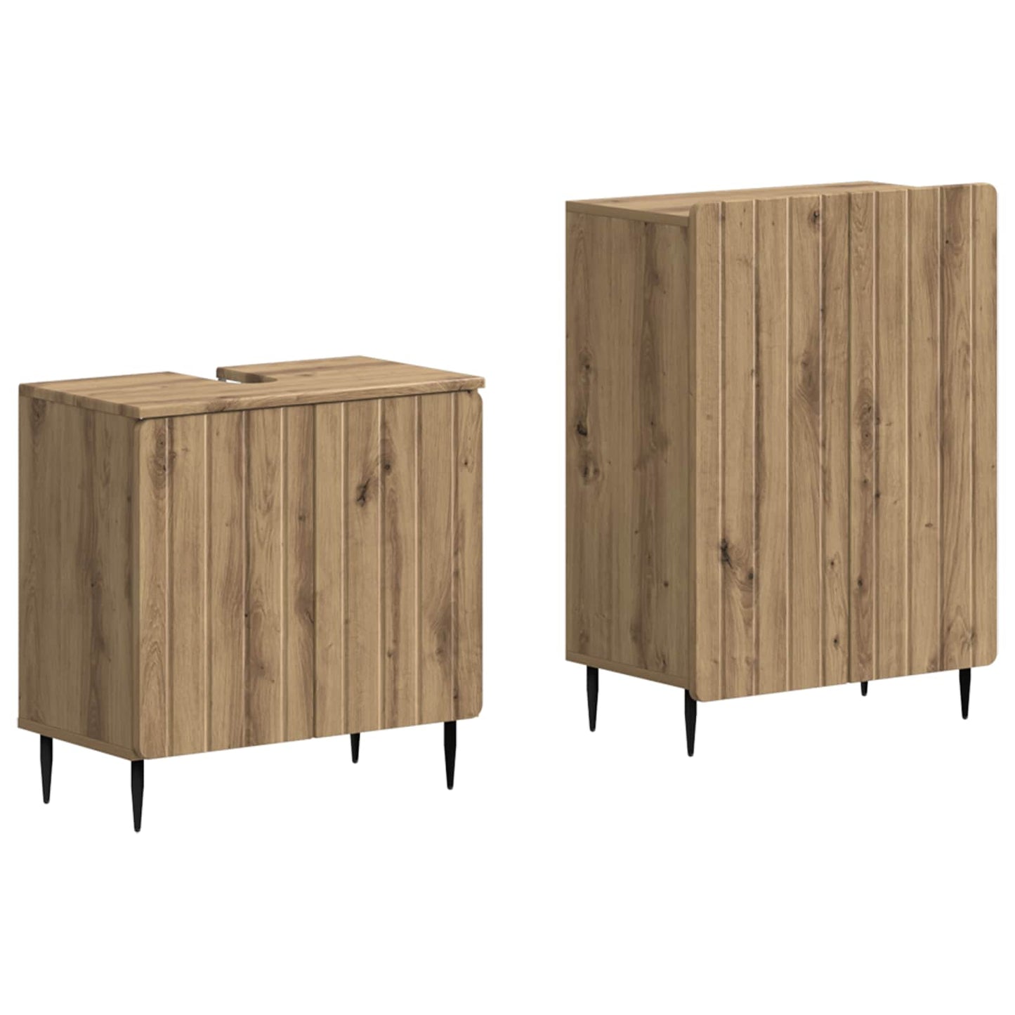2-delige Badkamerkast Set ZWOLLE Artisanaal eiken Bewerkt hout is nu te koop bij PeponiXL, paradijselijk wonen!