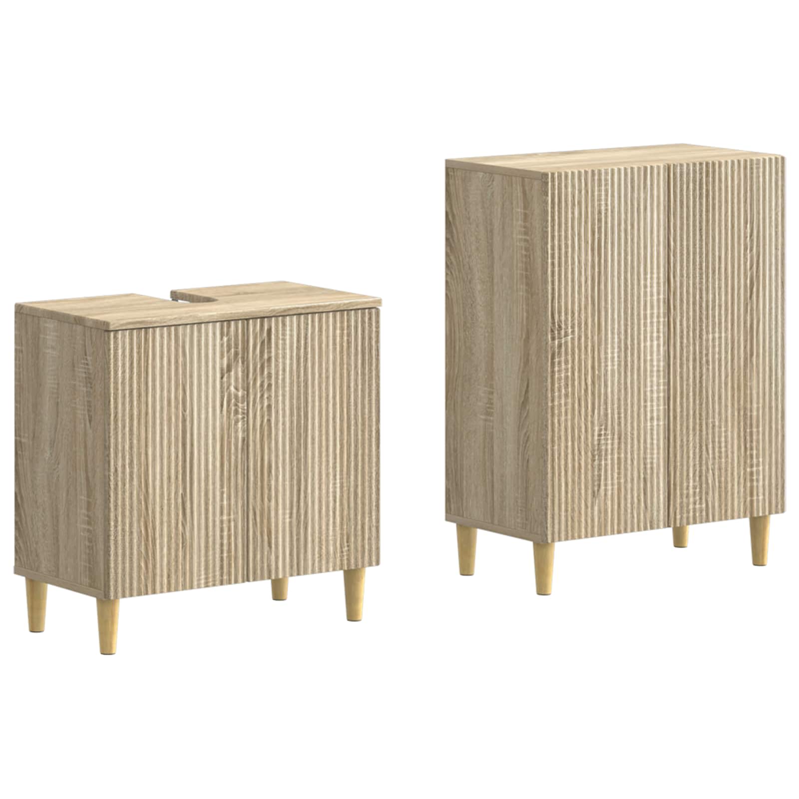 2-delige Badkamerkast Set ARNHEM Sonoma Eiken Bewerkt hout is nu te koop bij PeponiXL, paradijselijk wonen!