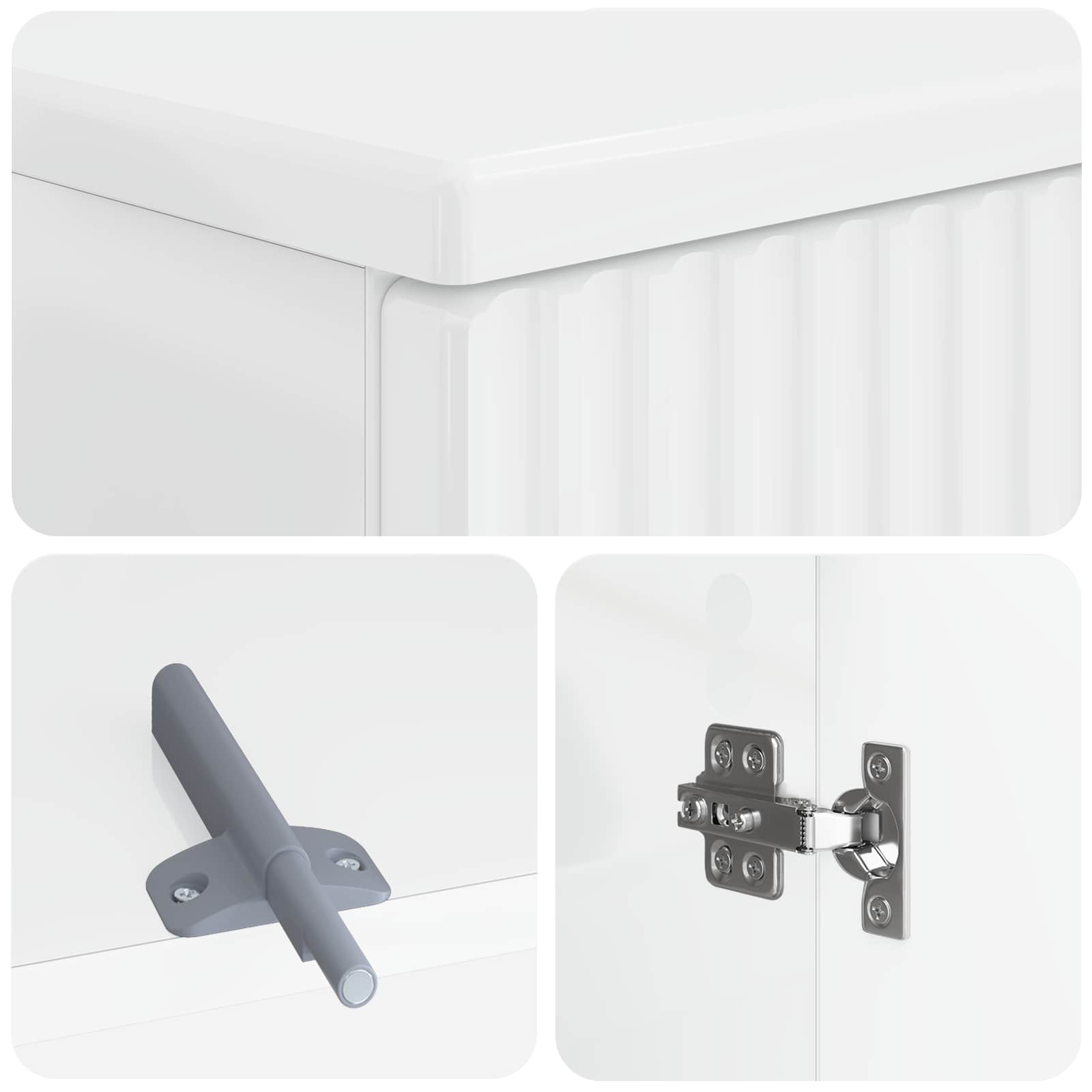 2-delige Badkamerkast Set ARNHEM Hoogglans Wit Bewerkt hout is nu te koop bij PeponiXL, paradijselijk wonen!