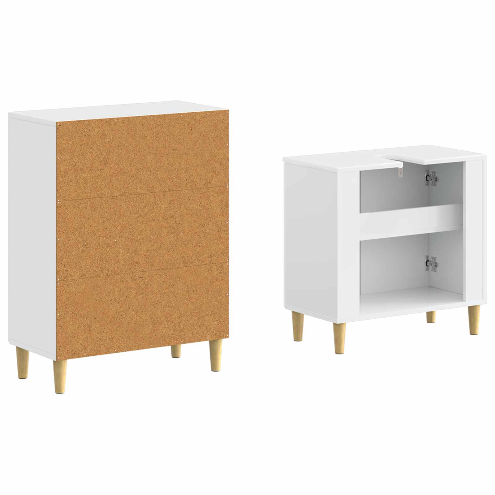 2-delige Badkamerkast Set ARNHEM Hoogglans Wit Bewerkt hout is nu te koop bij PeponiXL, paradijselijk wonen!