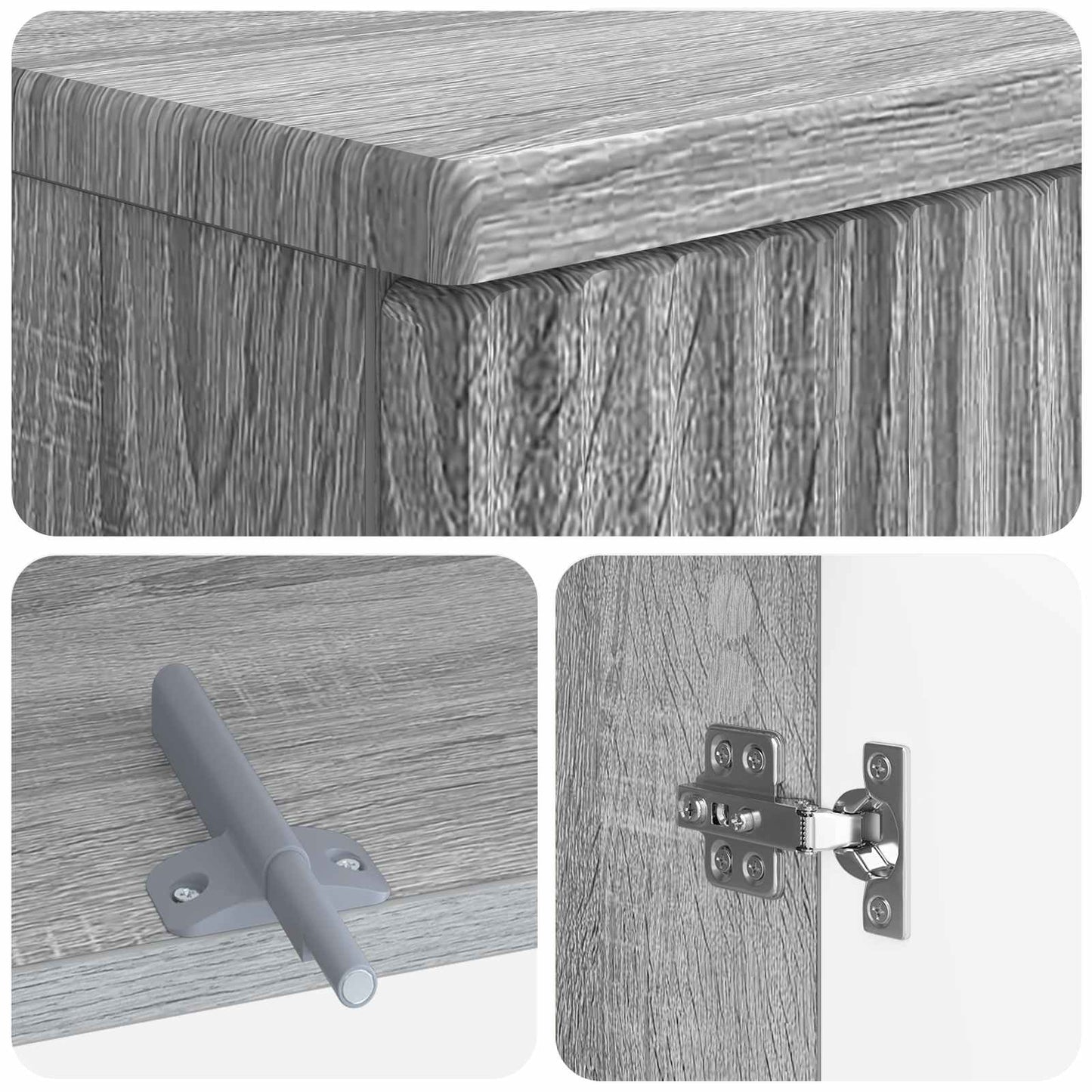2-delige Badkamerkast Set ARNHEM Grijs Sonoma Bewerkt hout is nu te koop bij PeponiXL, paradijselijk wonen!