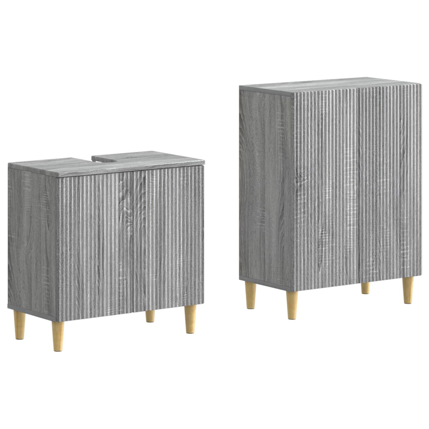 2-delige Badkamerkast Set ARNHEM Grijs Sonoma Bewerkt hout is nu te koop bij PeponiXL, paradijselijk wonen!