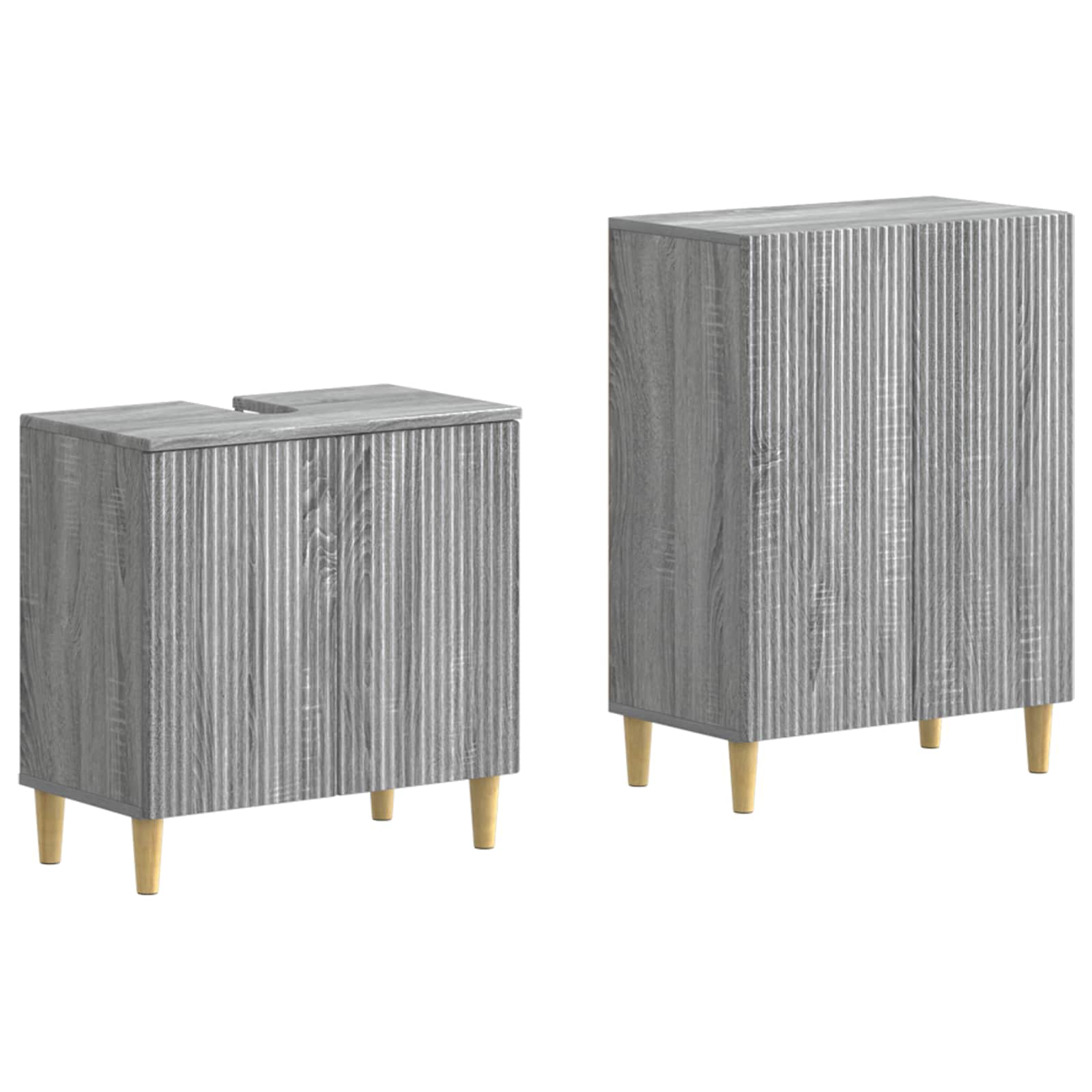2-delige Badkamerkast Set ARNHEM Grijs Sonoma Bewerkt hout is nu te koop bij PeponiXL, paradijselijk wonen!