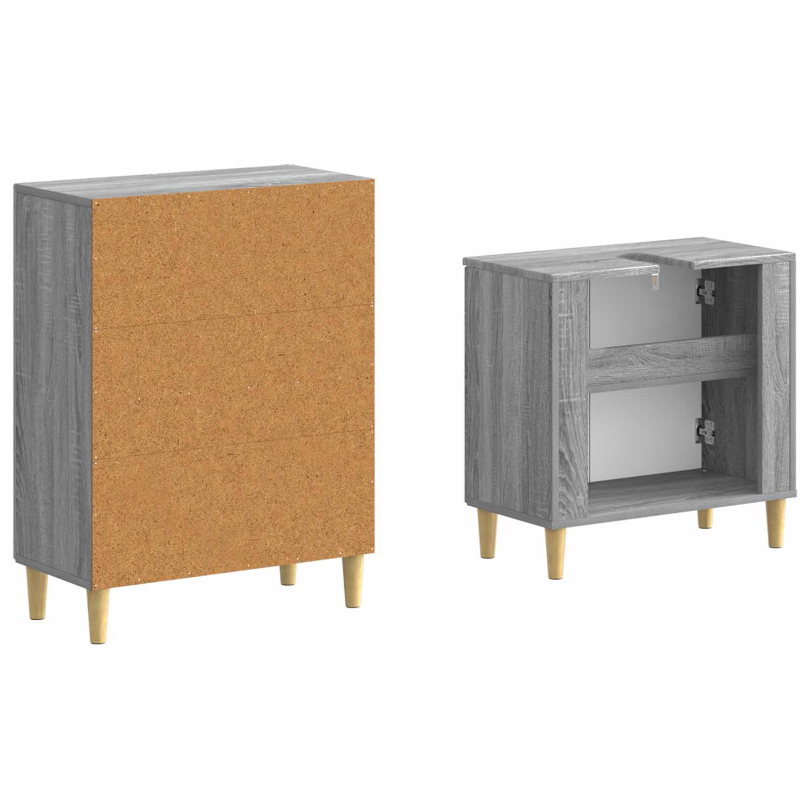 2-delige Badkamerkast Set ARNHEM Grijs Sonoma Bewerkt hout is nu te koop bij PeponiXL, paradijselijk wonen!
