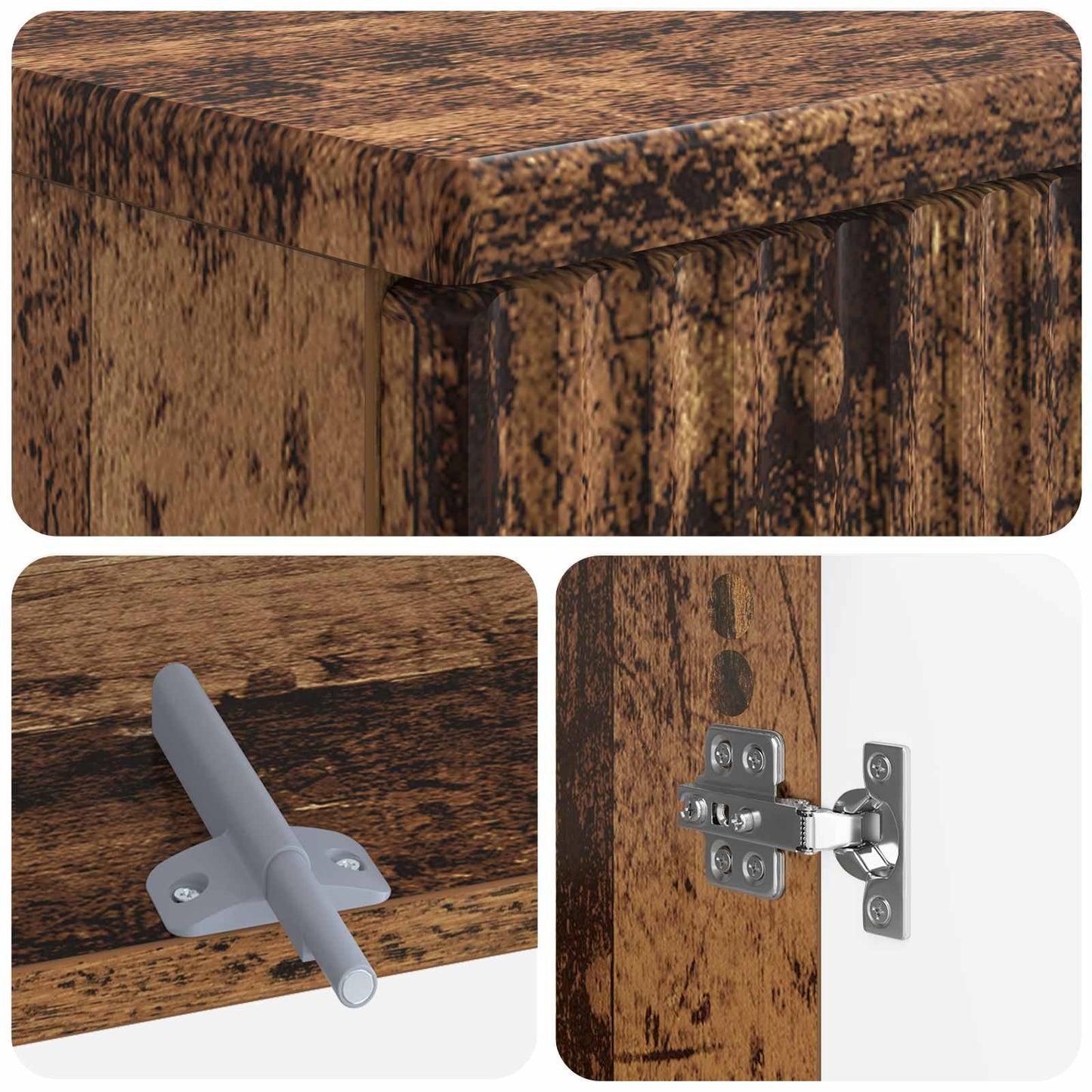 2-delige Badkamerkast Set ARNHEM Oud hout Bewerkt hout is nu te koop bij PeponiXL, paradijselijk wonen!