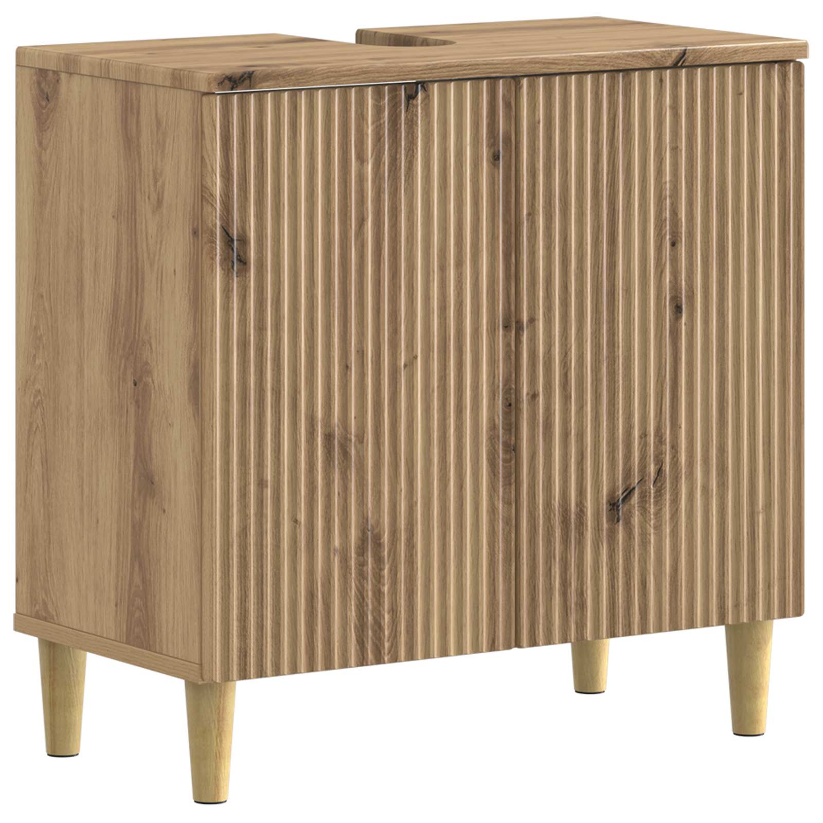 2-delige Badkamerkast Set ARNHEM Artisanaal eiken Bewerkt hout is nu te koop bij PeponiXL, paradijselijk wonen!
