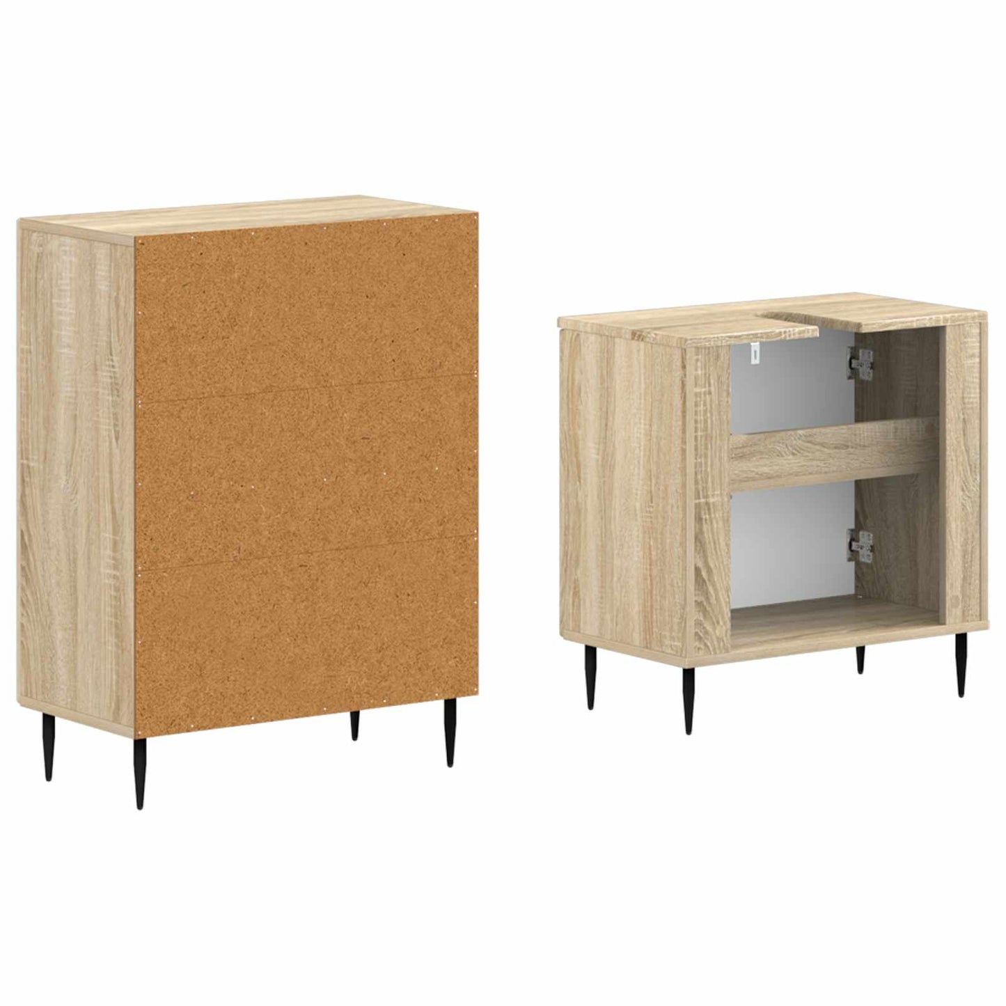 2-delige Badkamerkast Set HAARLEM Sonoma Eiken Bewerkt hout is nu te koop bij PeponiXL, paradijselijk wonen!