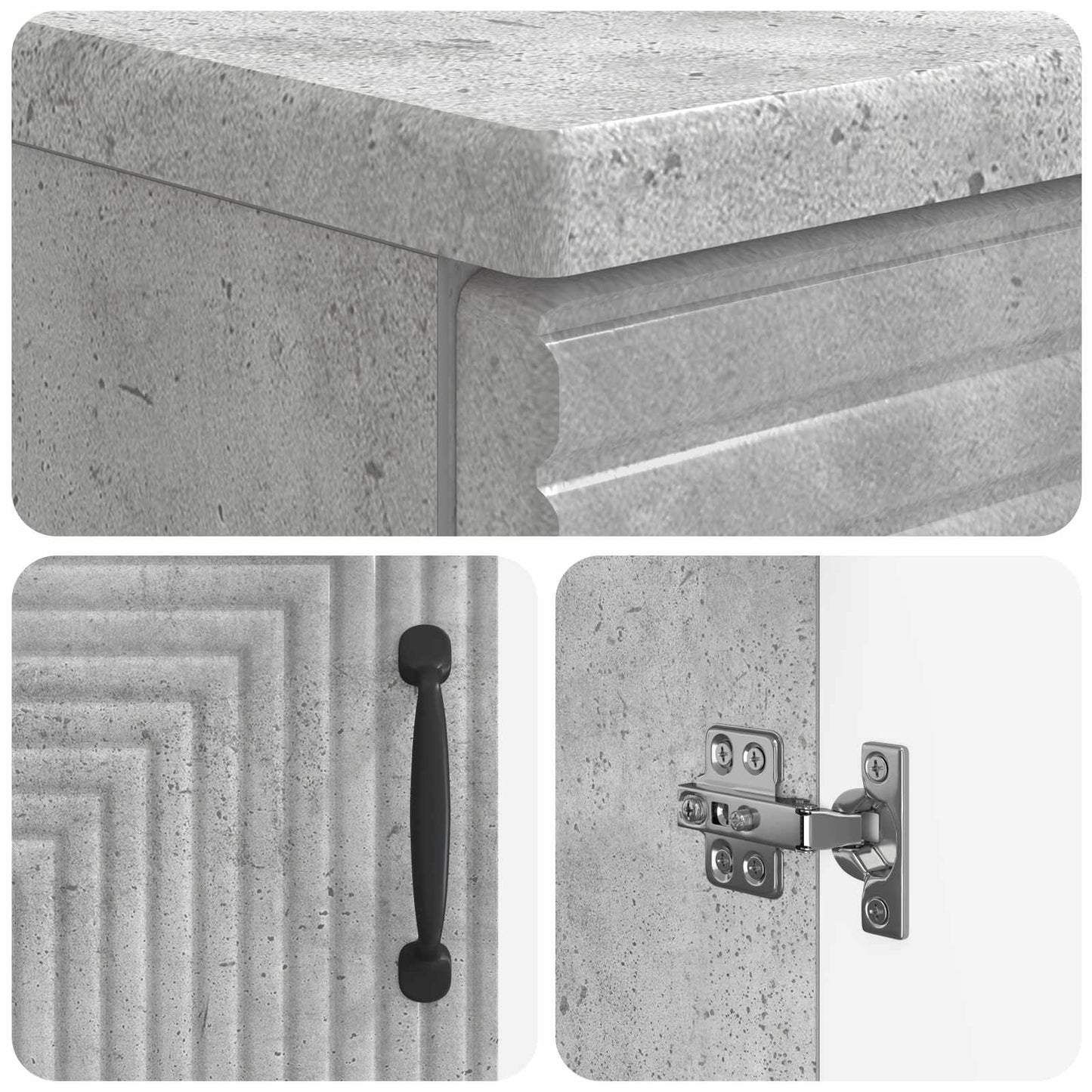 2-delige Badkamerkast Set HAARLEM Betongrijs Bewerkt hout is nu te koop bij PeponiXL, paradijselijk wonen!