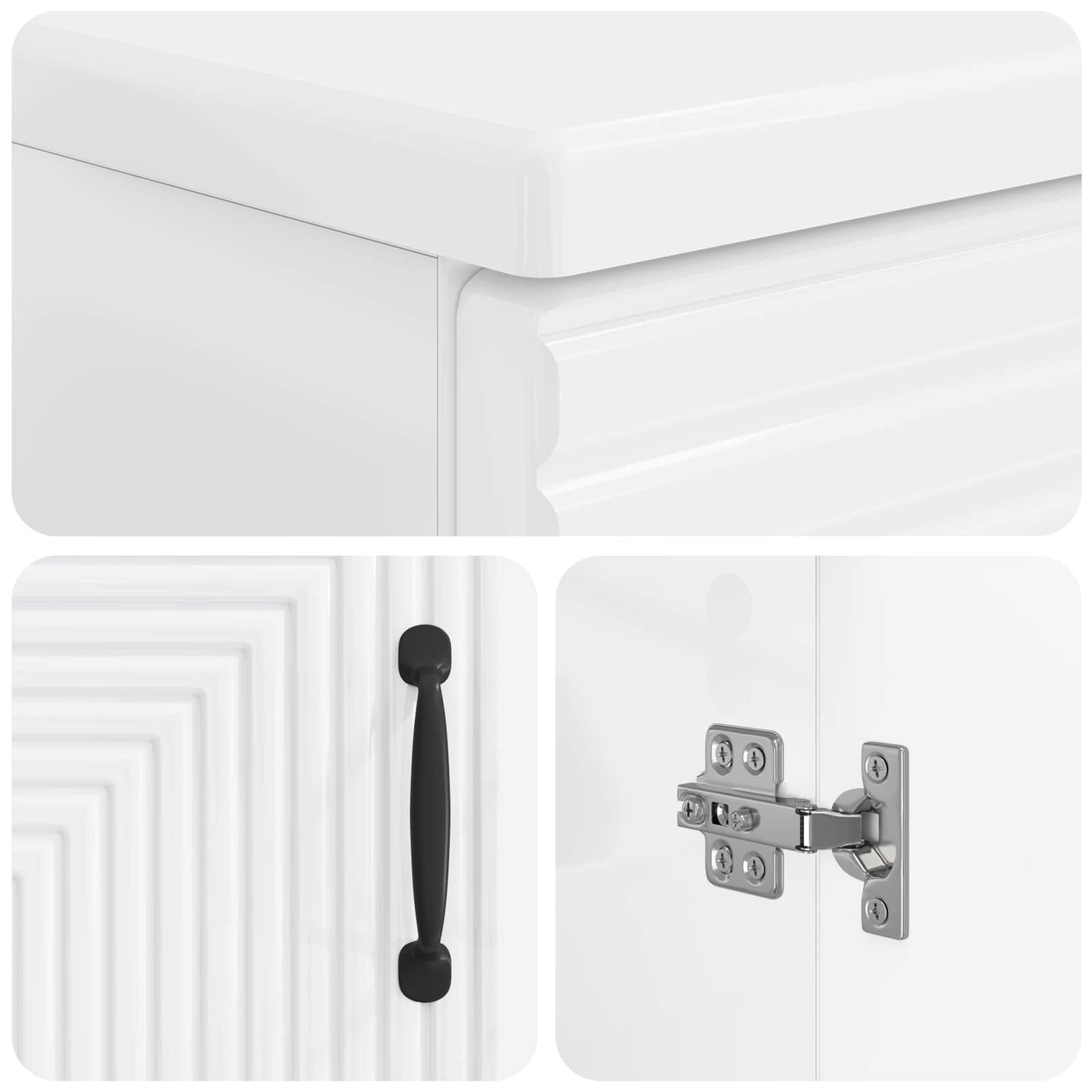 2-delige Badkamerkast Set HAARLEM Hoogglans Wit Bewerkt hout is nu te koop bij PeponiXL, paradijselijk wonen!