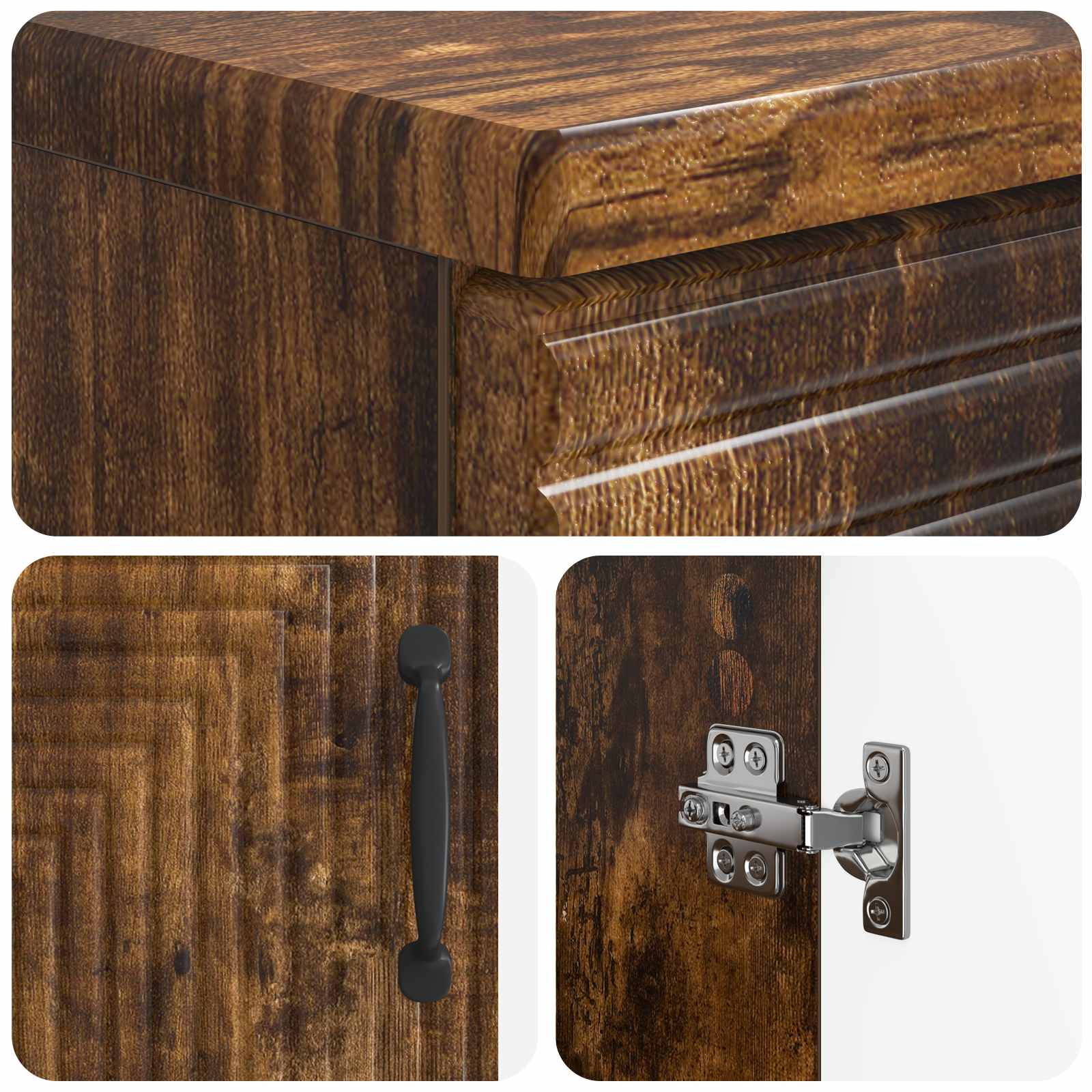 2-delige Badkamerkast Set HAARLEM Gerookt eiken Bewerkt hout is nu te koop bij PeponiXL, paradijselijk wonen!