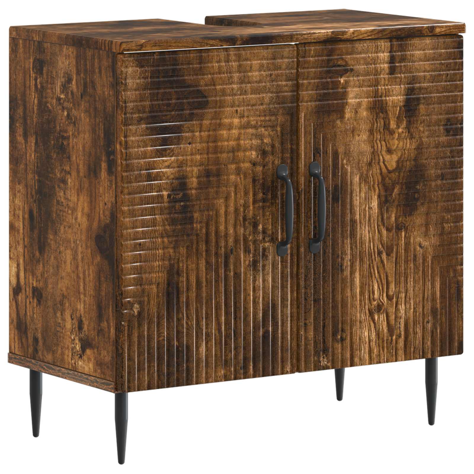 2-delige Badkamerkast Set HAARLEM Gerookt eiken Bewerkt hout is nu te koop bij PeponiXL, paradijselijk wonen!