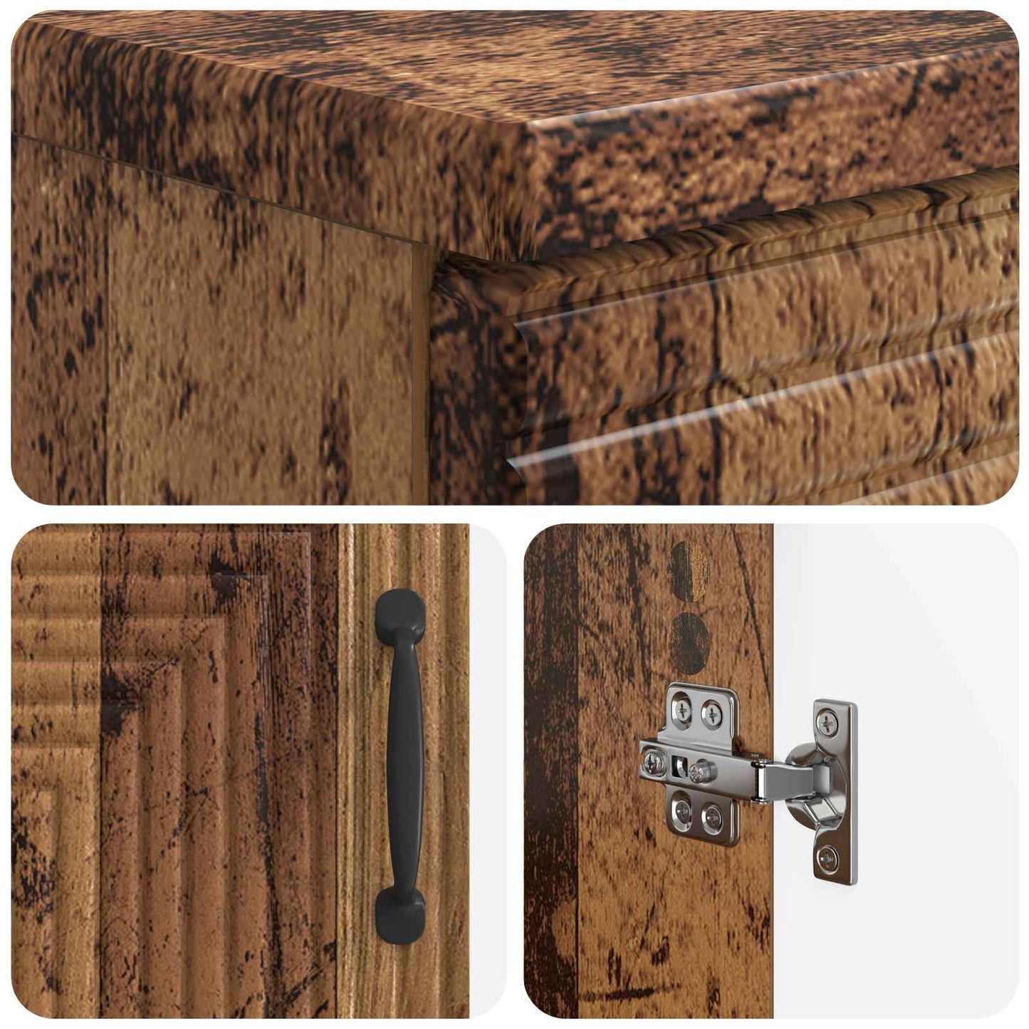 2-delige Badkamerkast Set HAARLEM Oud hout Bewerkt hout is nu te koop bij PeponiXL, paradijselijk wonen!