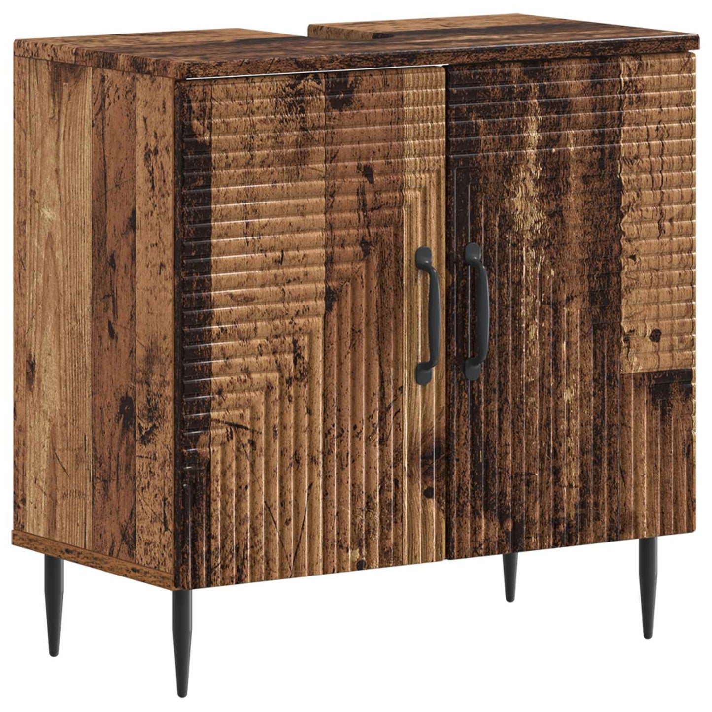 2-delige Badkamerkast Set HAARLEM Oud hout Bewerkt hout is nu te koop bij PeponiXL, paradijselijk wonen!