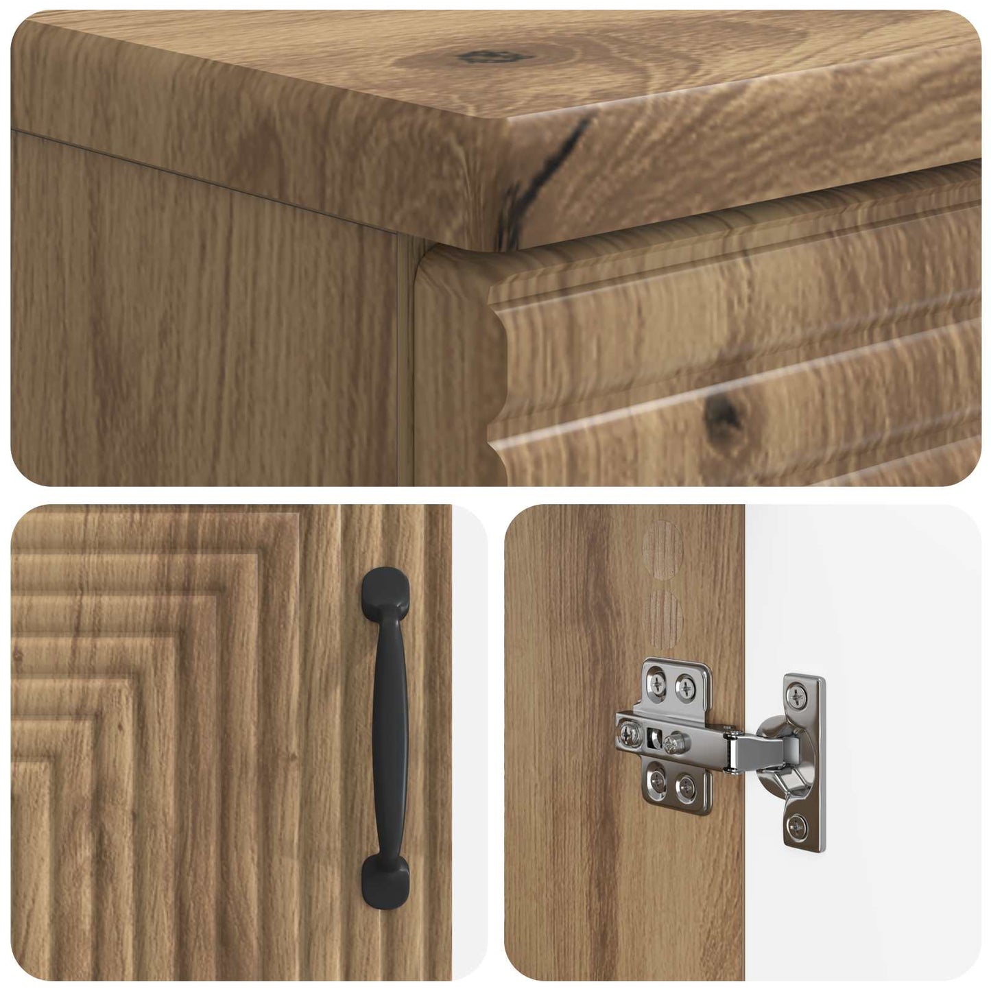 2-delige Badkamerkast Set HAARLEM Artisanaal eiken Bewerkt hout is nu te koop bij PeponiXL, paradijselijk wonen!