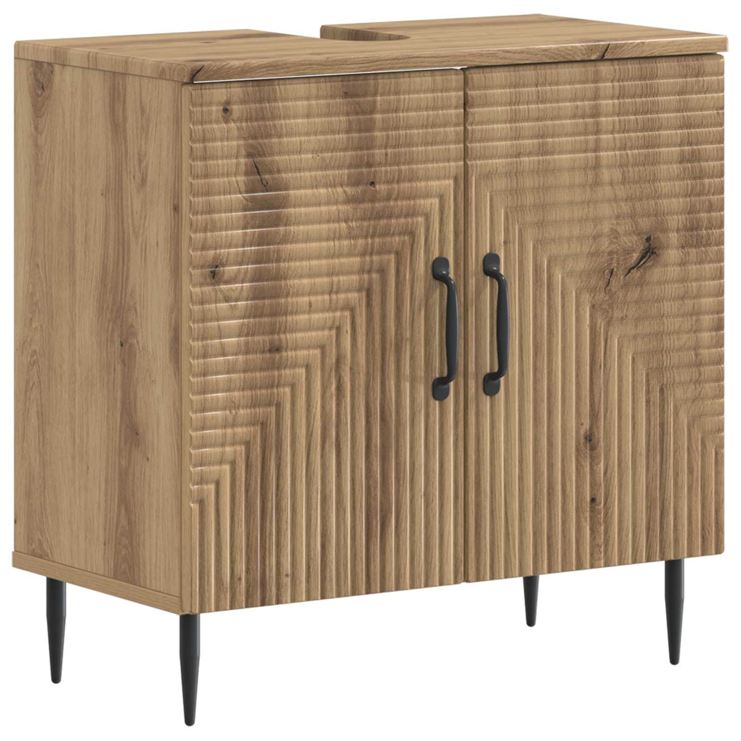 2-delige Badkamerkast Set HAARLEM Artisanaal eiken Bewerkt hout is nu te koop bij PeponiXL, paradijselijk wonen!