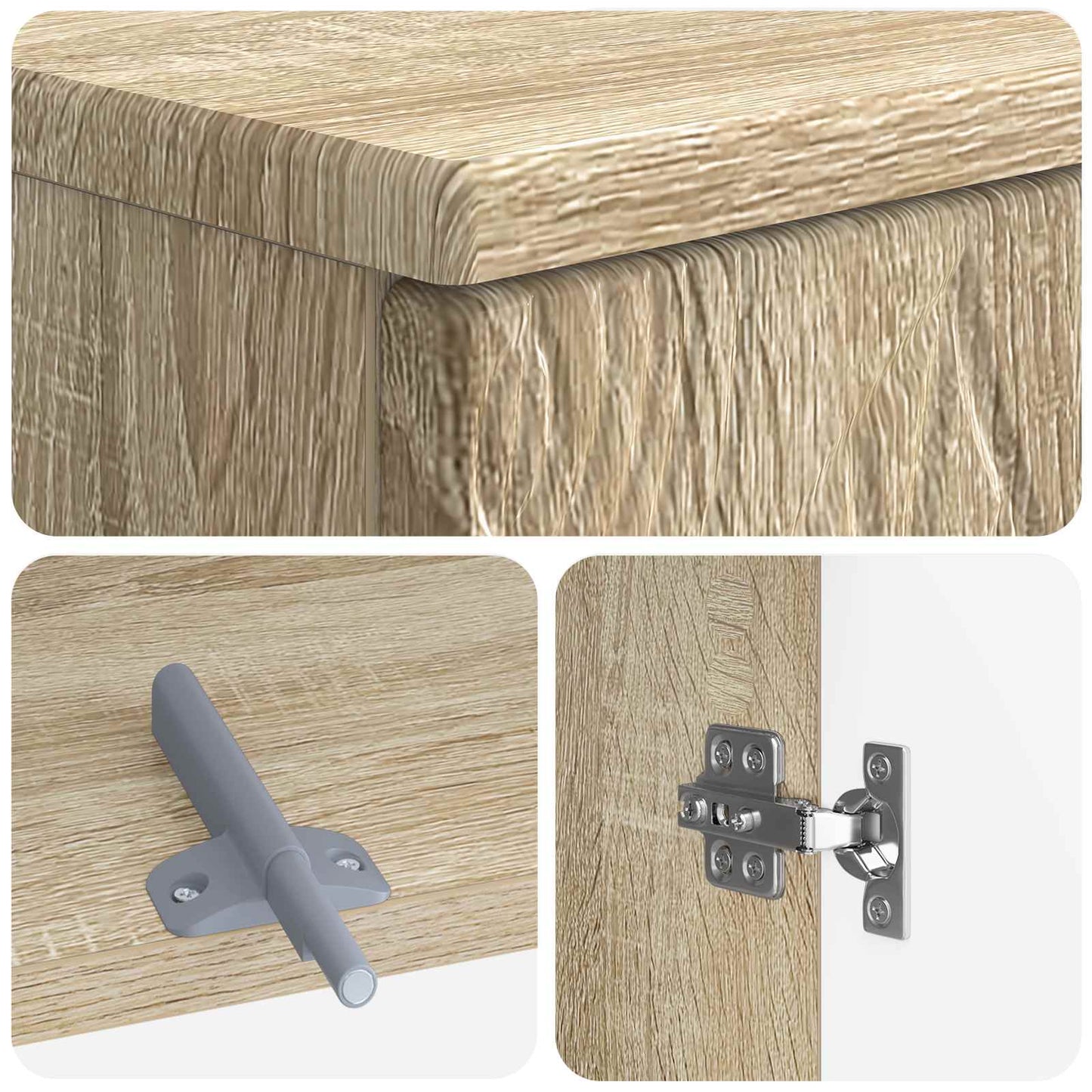 2-delige Badkamerkast Set DELFT Sonoma Eiken Bewerkt hout is nu te koop bij PeponiXL, paradijselijk wonen!