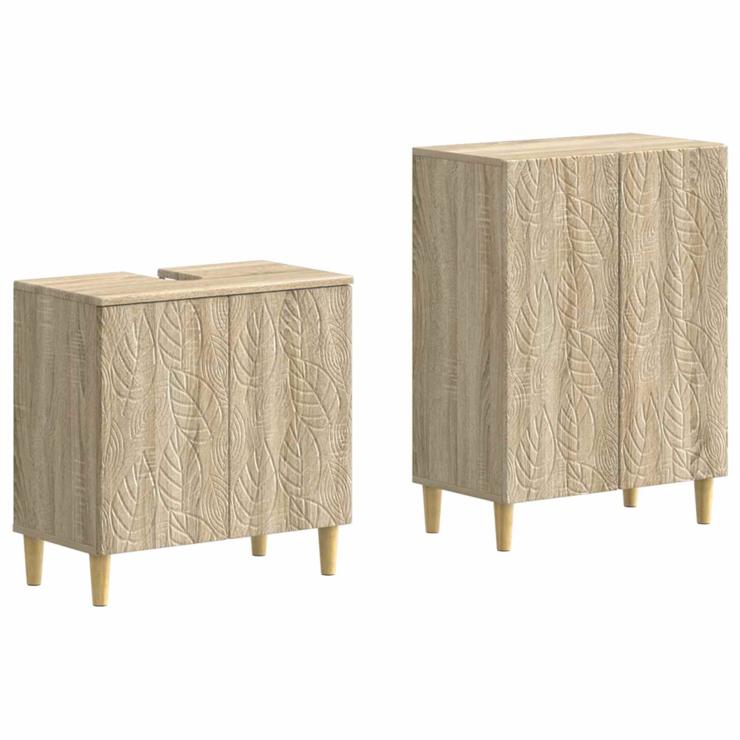 2-delige Badkamerkast Set DELFT Sonoma Eiken Bewerkt hout is nu te koop bij PeponiXL, paradijselijk wonen!