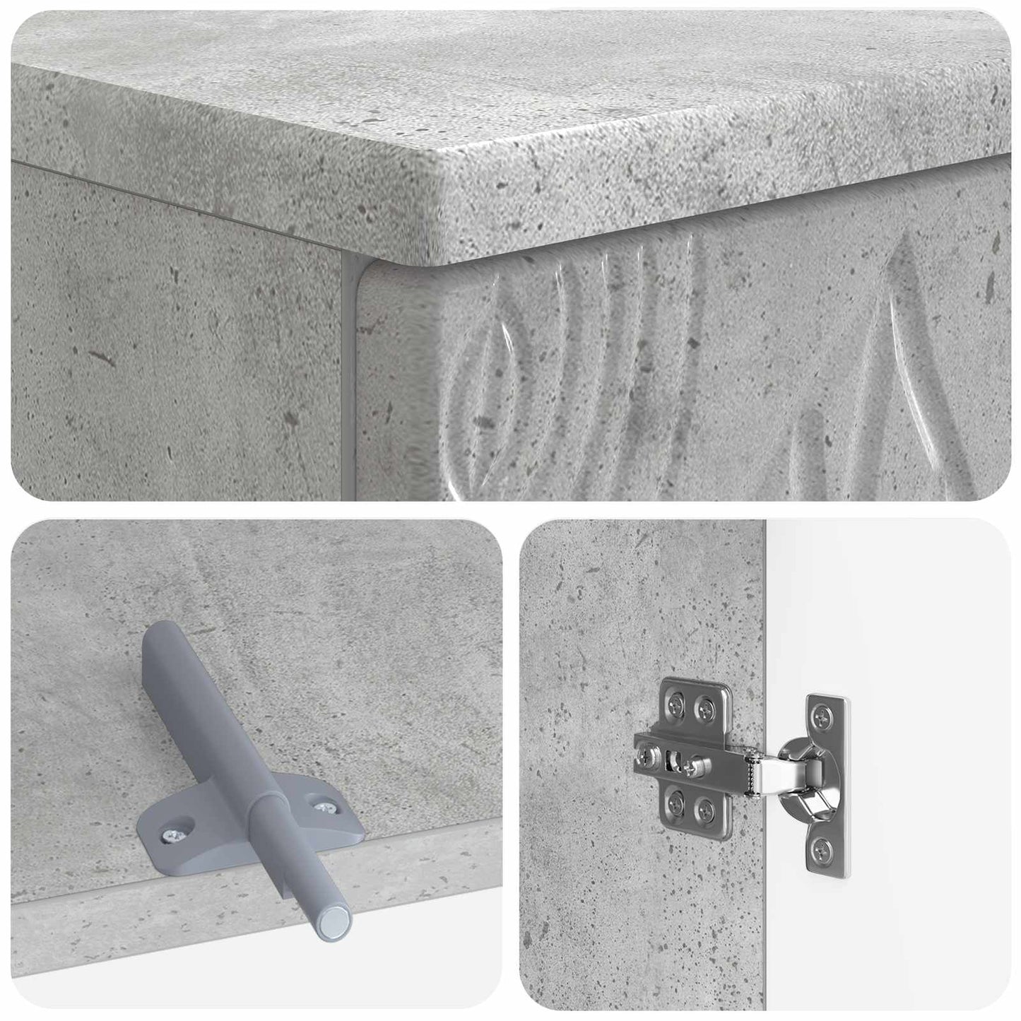 2-delige Badkamerkast Set DELFT Betongrijs Bewerkt hout is nu te koop bij PeponiXL, paradijselijk wonen!