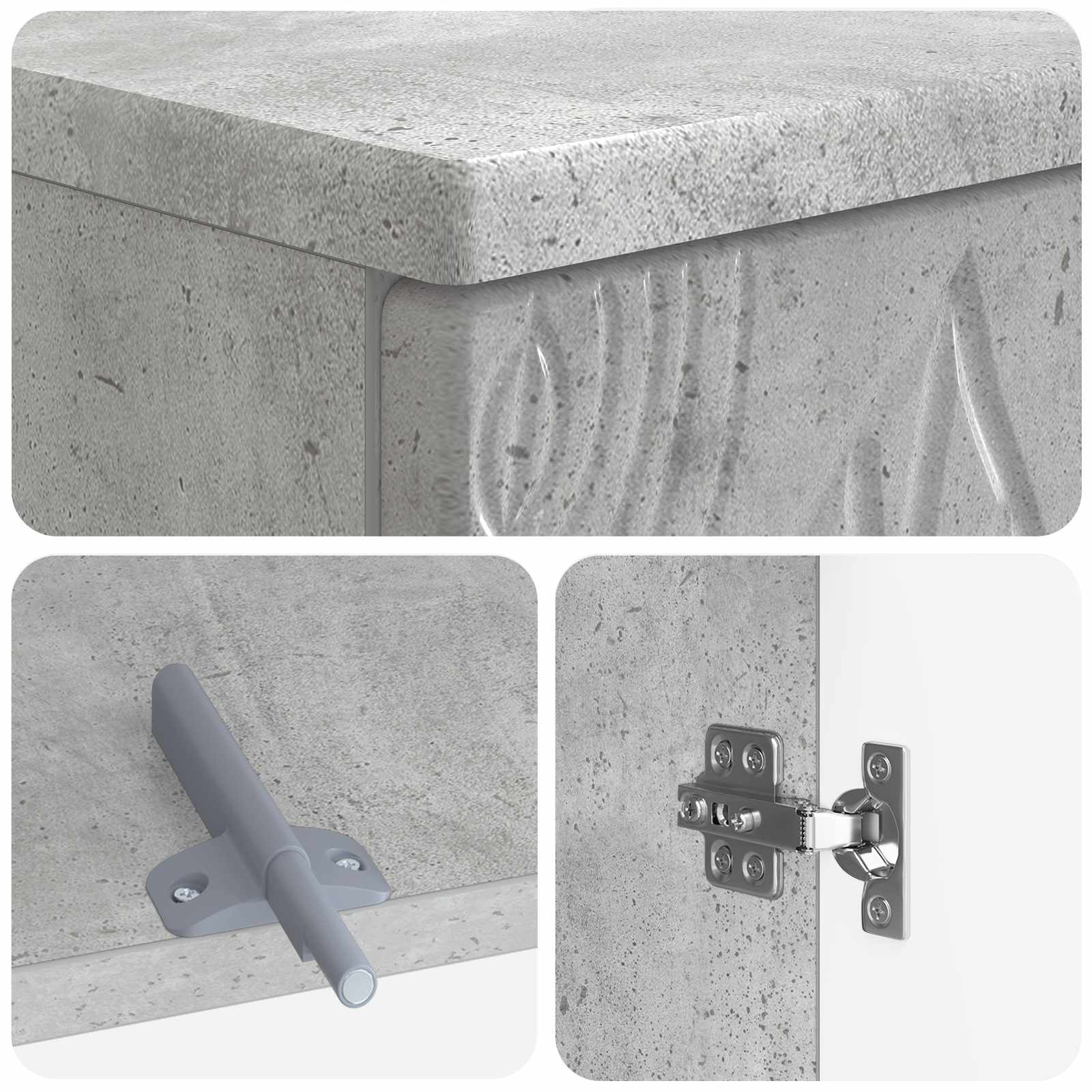 2-delige Badkamerkast Set DELFT Betongrijs Bewerkt hout is nu te koop bij PeponiXL, paradijselijk wonen!