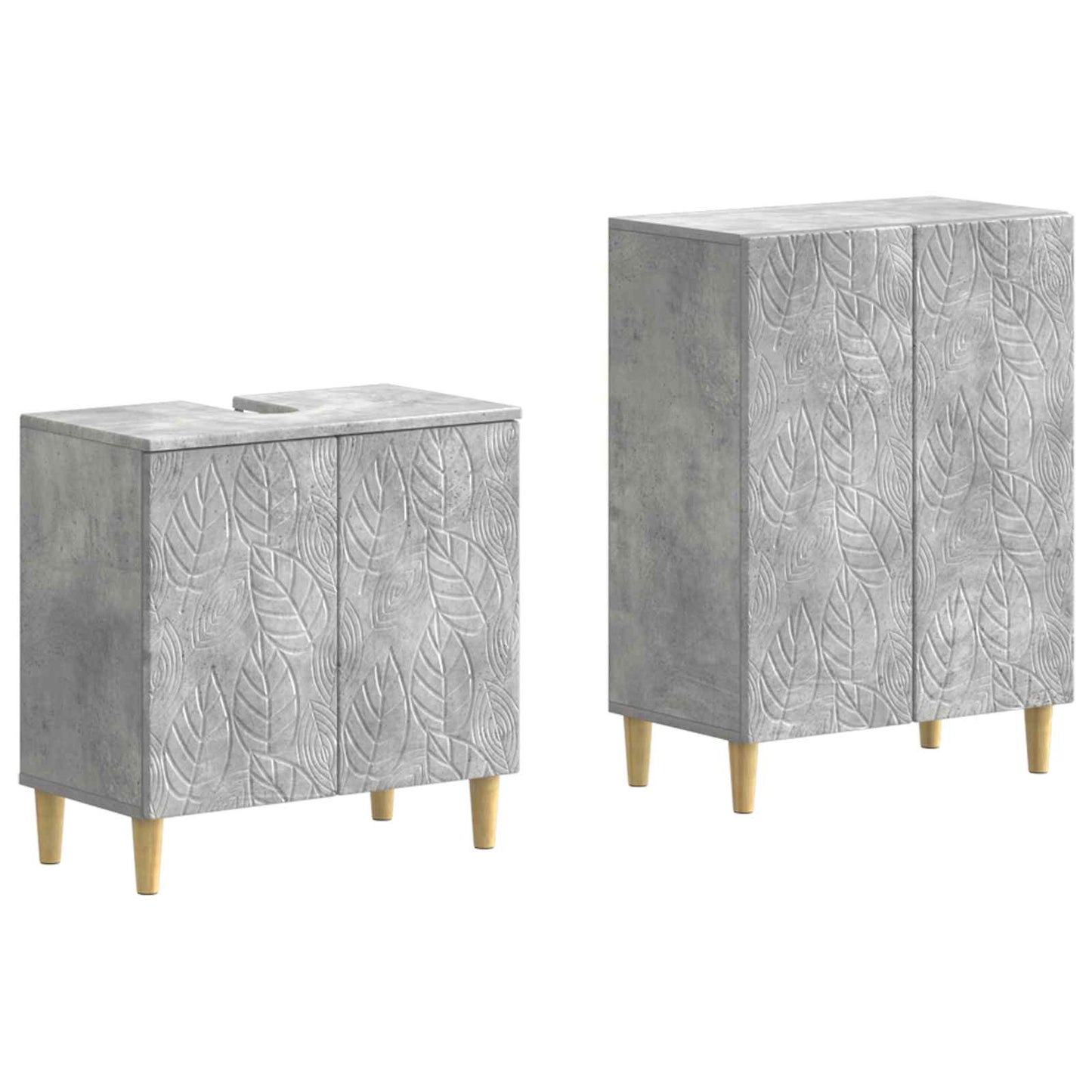 2-delige Badkamerkast Set DELFT Betongrijs Bewerkt hout is nu te koop bij PeponiXL, paradijselijk wonen!