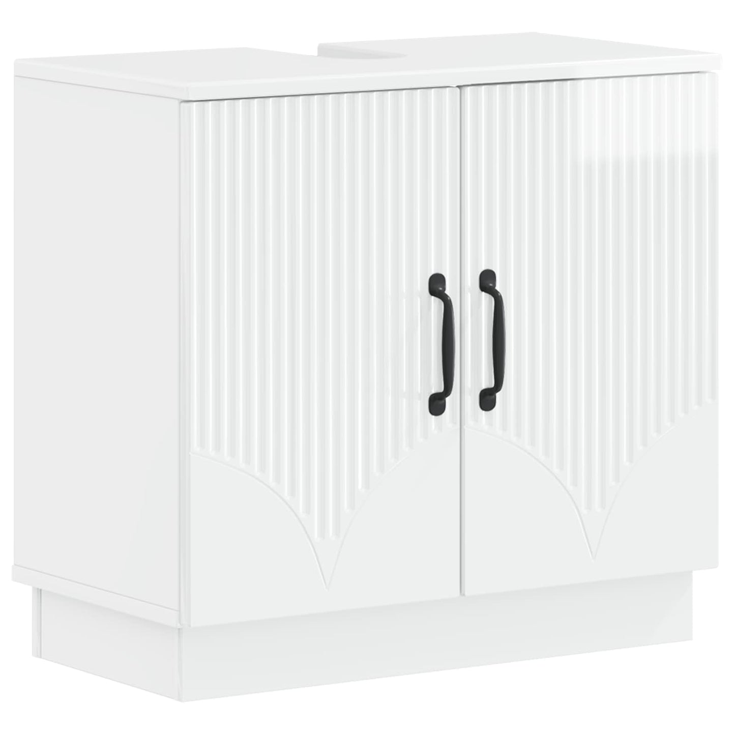 2-delige Badkamerkast Set HOORN Hoogglans Wit Bewerkt hout is nu te koop bij PeponiXL, paradijselijk wonen!