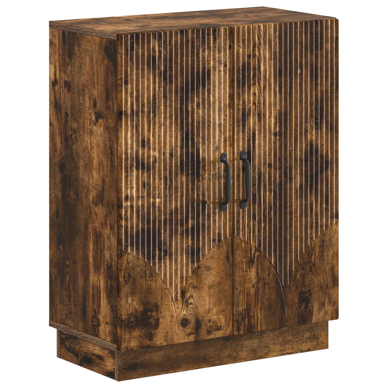 2-delige Badkamerkast Set HOORN Gerookt eiken Bewerkt hout is nu te koop bij PeponiXL, paradijselijk wonen!