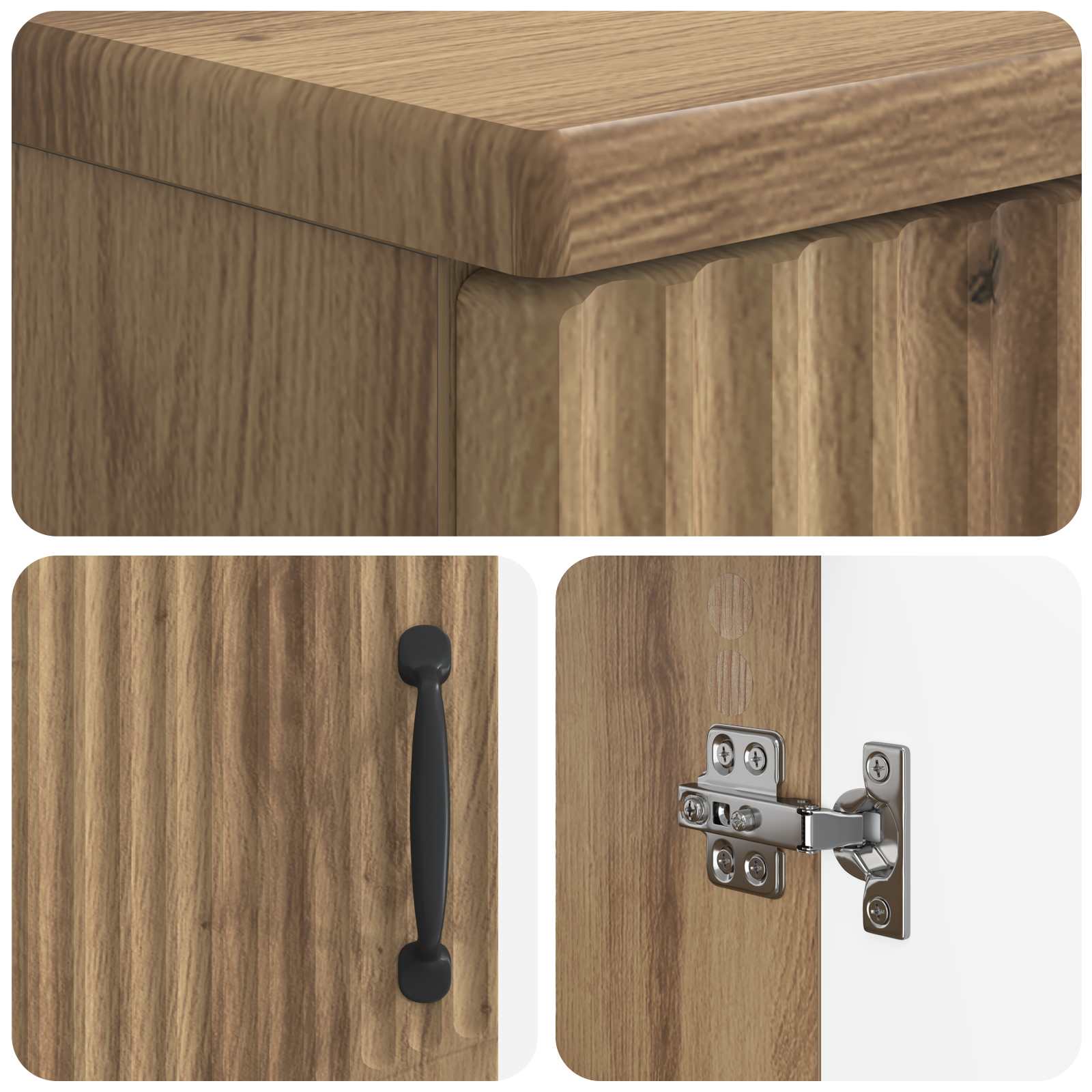 2-delige Badkamerkast Set HOORN Artisanaal eiken Bewerkt hout is nu te koop bij PeponiXL, paradijselijk wonen!