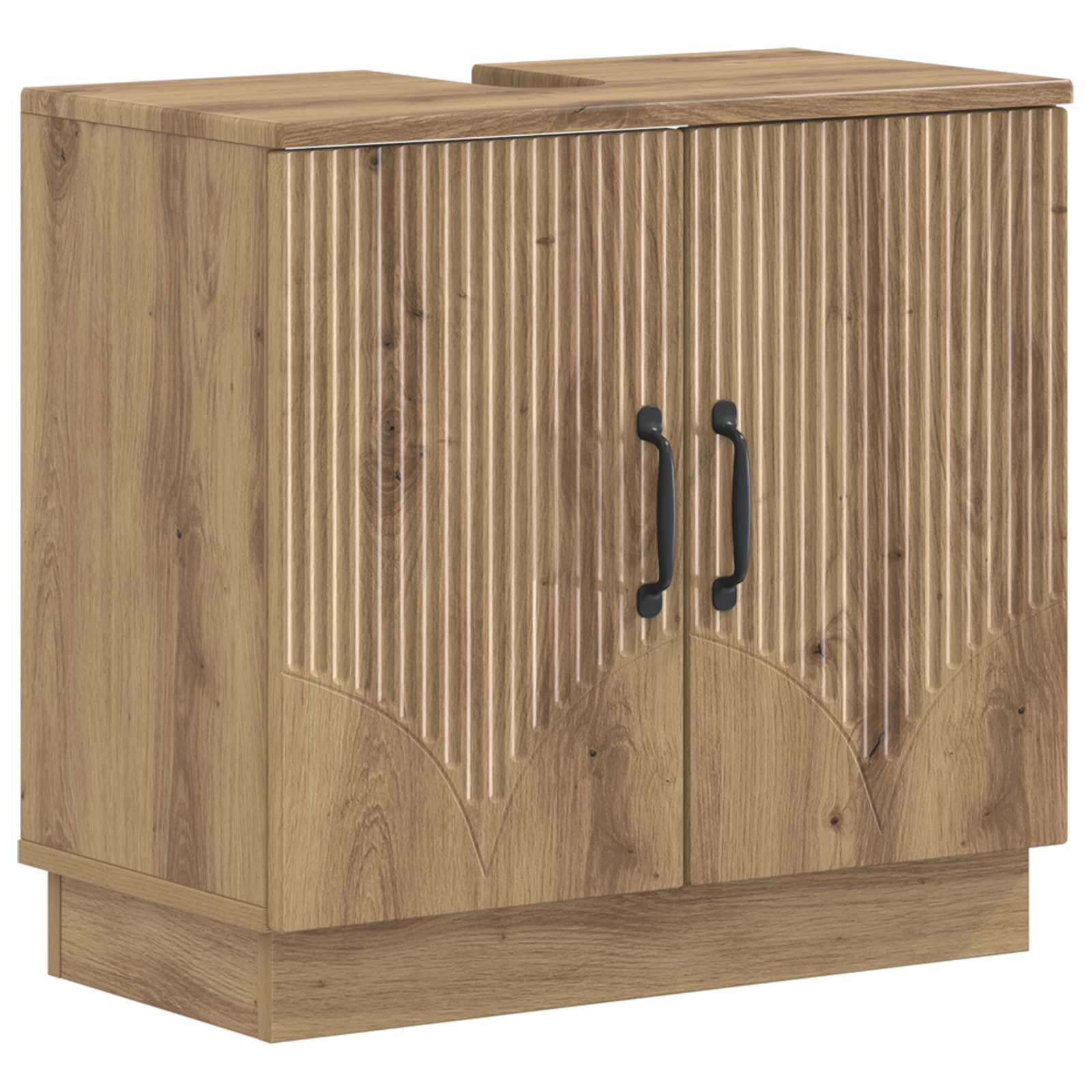 2-delige Badkamerkast Set HOORN Artisanaal eiken Bewerkt hout is nu te koop bij PeponiXL, paradijselijk wonen!