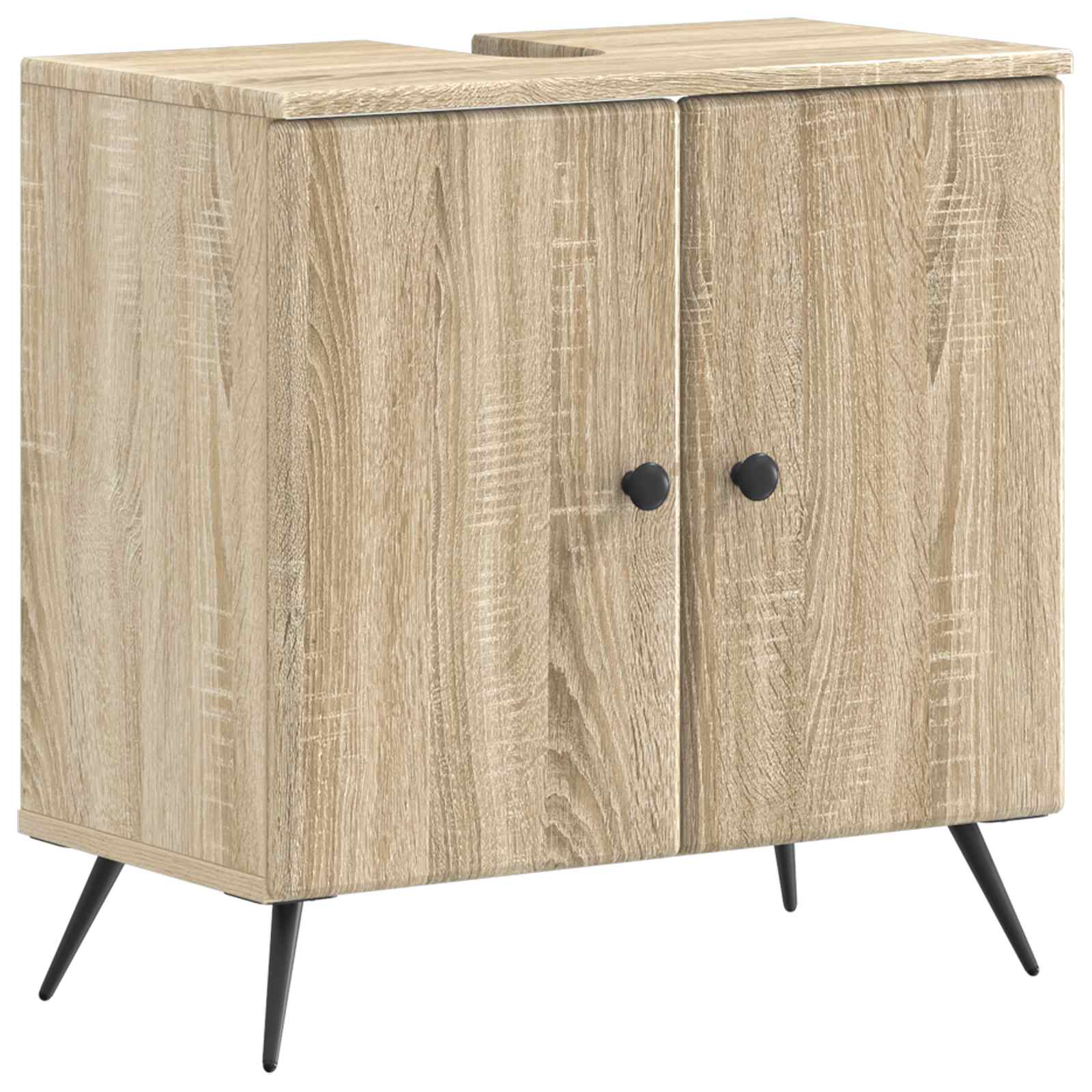2-delige Badkamerkast Set BREDA Sonoma Eiken Bewerkt hout is nu te koop bij PeponiXL, paradijselijk wonen!